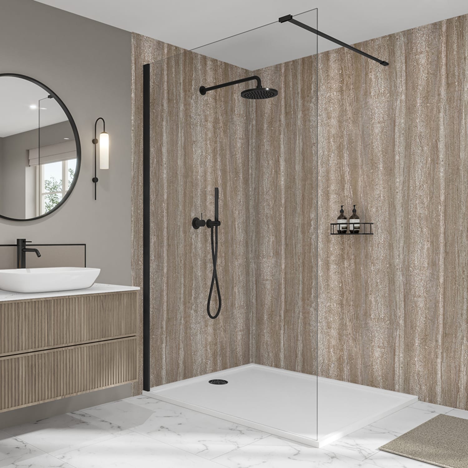 Mermaid Elite Sovana Tongue Groove Single Shower Panel Wickes