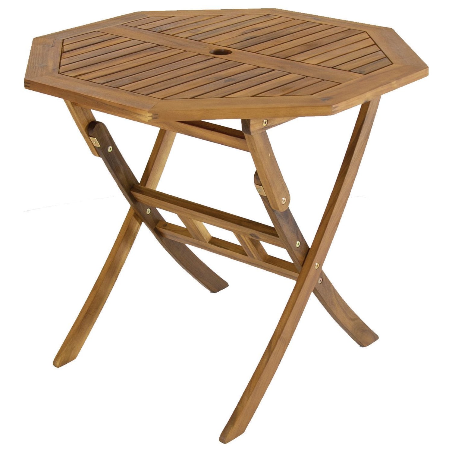 Charles bentley fsc acacia wooden octagonal foldable table clearance