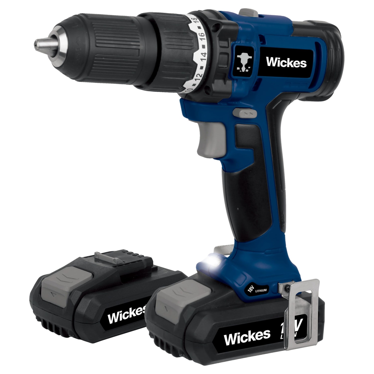 Wickes 18V 2 x 1.5Ah Li ion Cordless Combi Drill Wickes