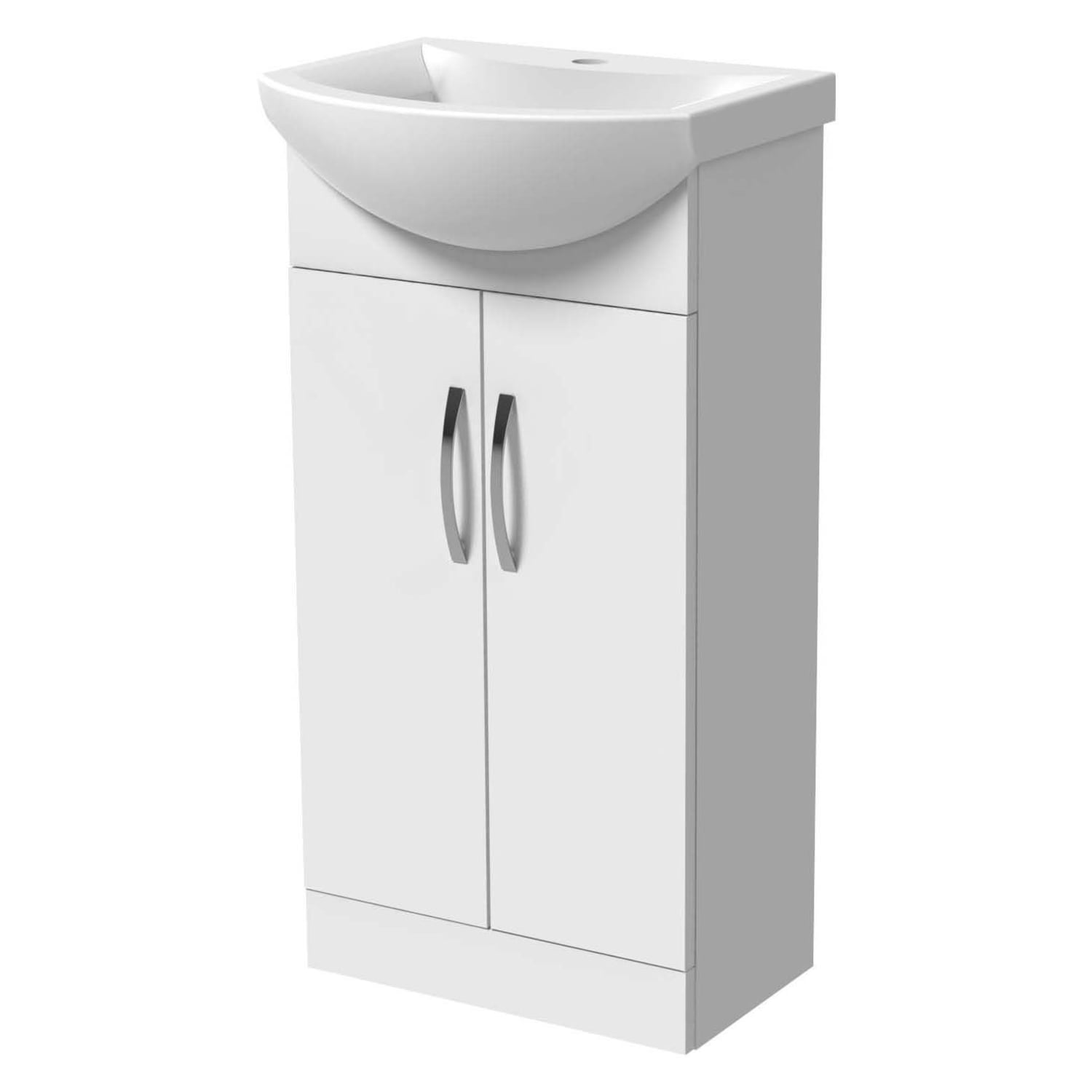 White gloss deals under sink cabinet