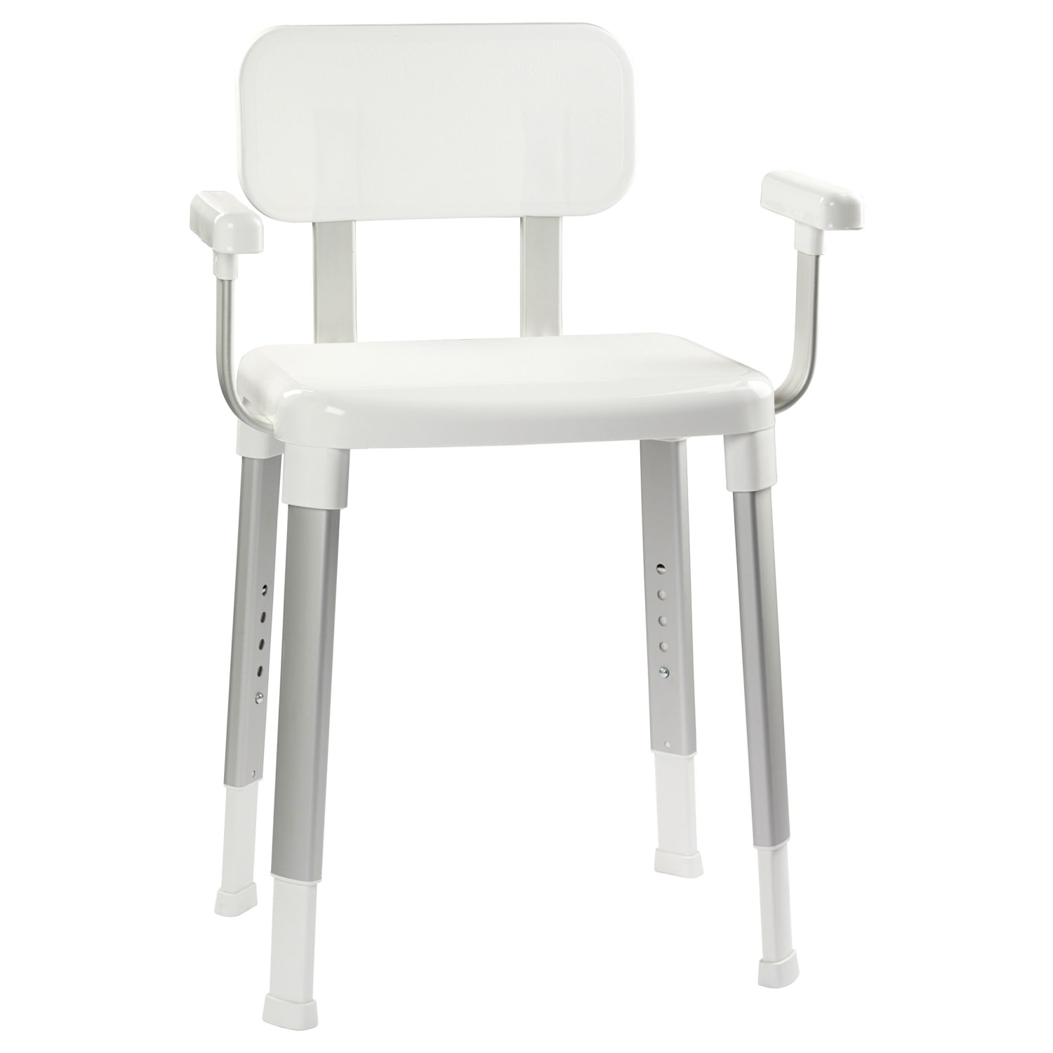Shower chair with outlet armrests