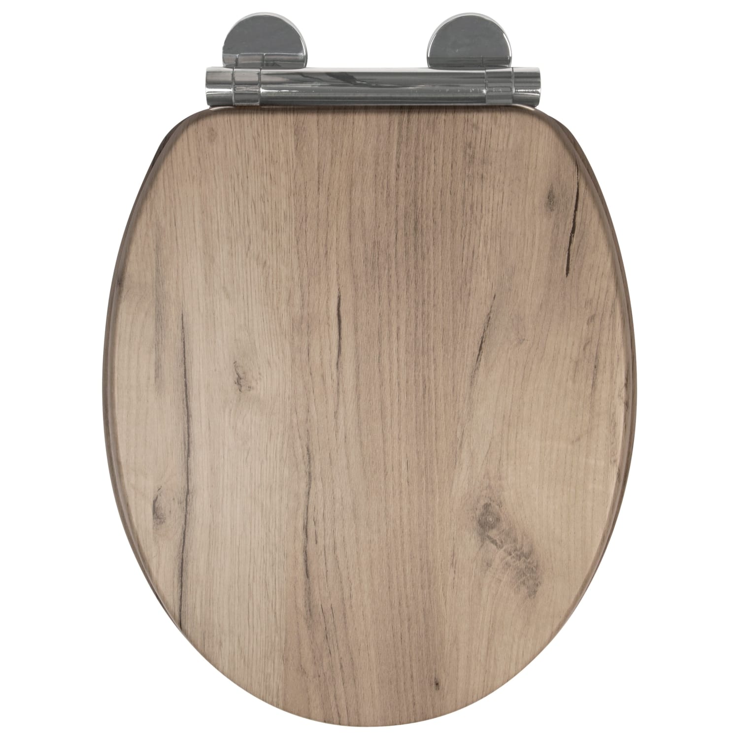 Croydex Flexi-Fix Corella Always Fits Never Slips Slow Close Toilet Seat Grey Oak Effect One Size 