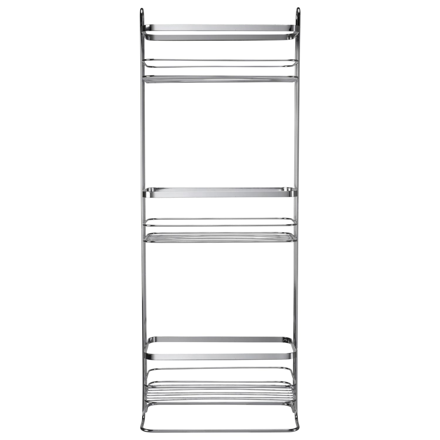 Freestanding bathroom shelves chrome top