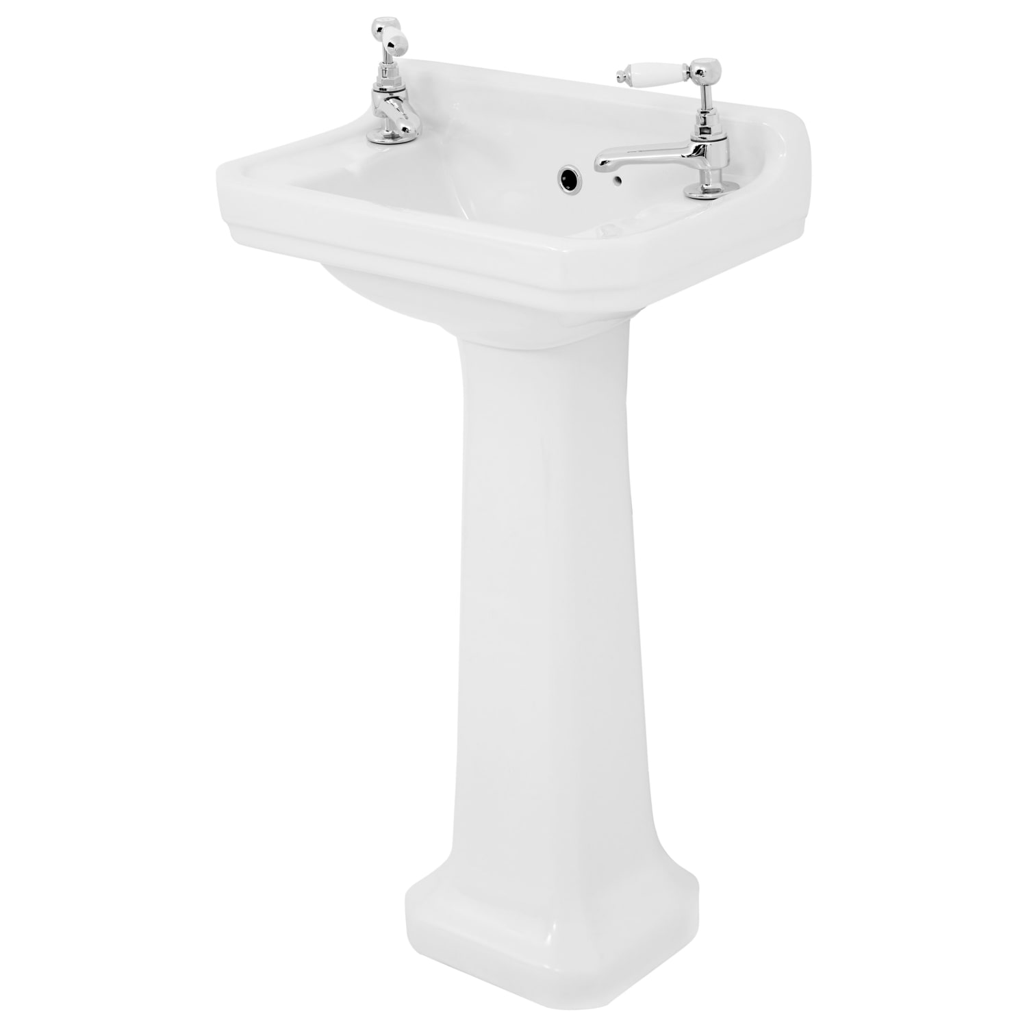 Wickes Oxford Traditional 2 Tap Hole Ceramic Basin with Full