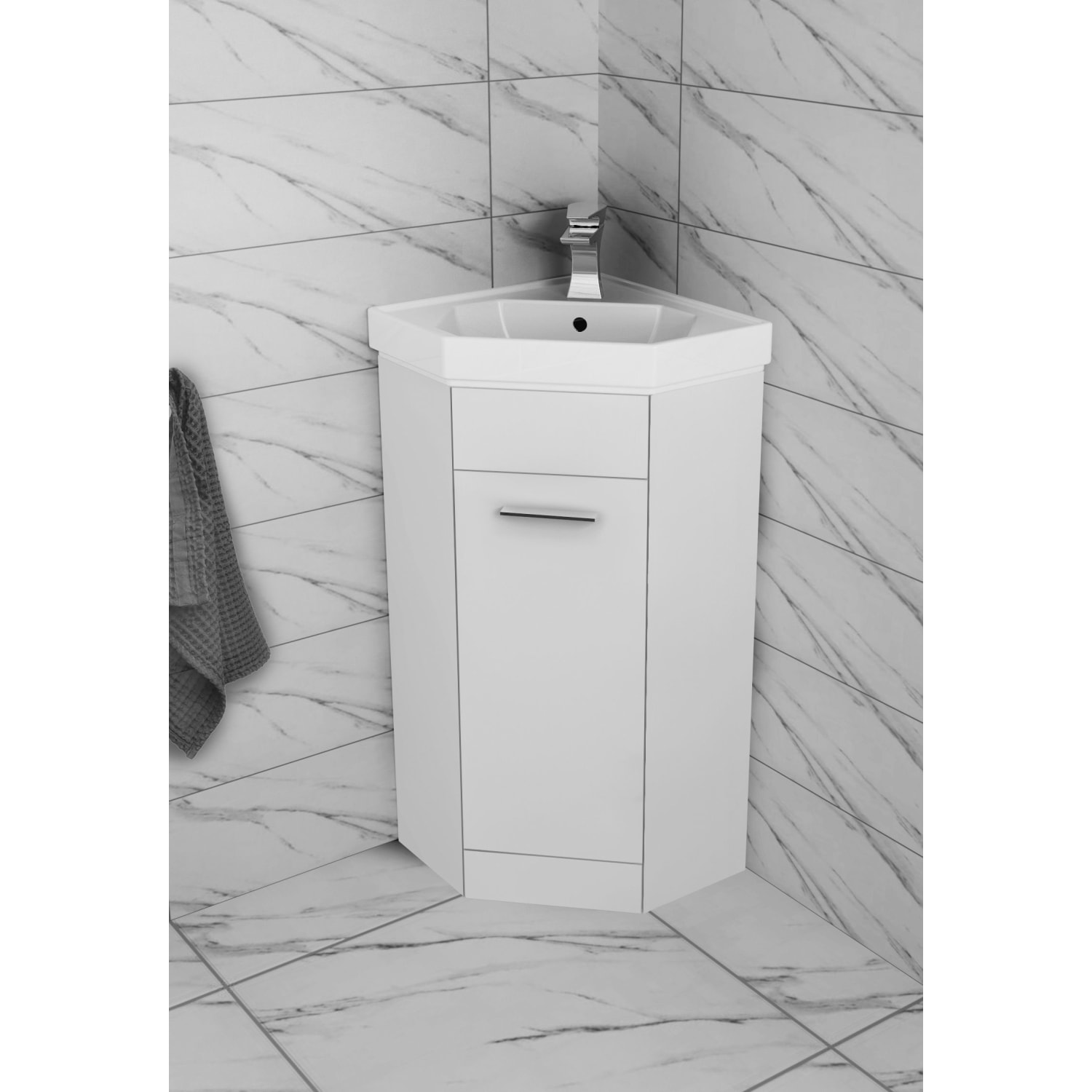 Corner vanity deals units with basin