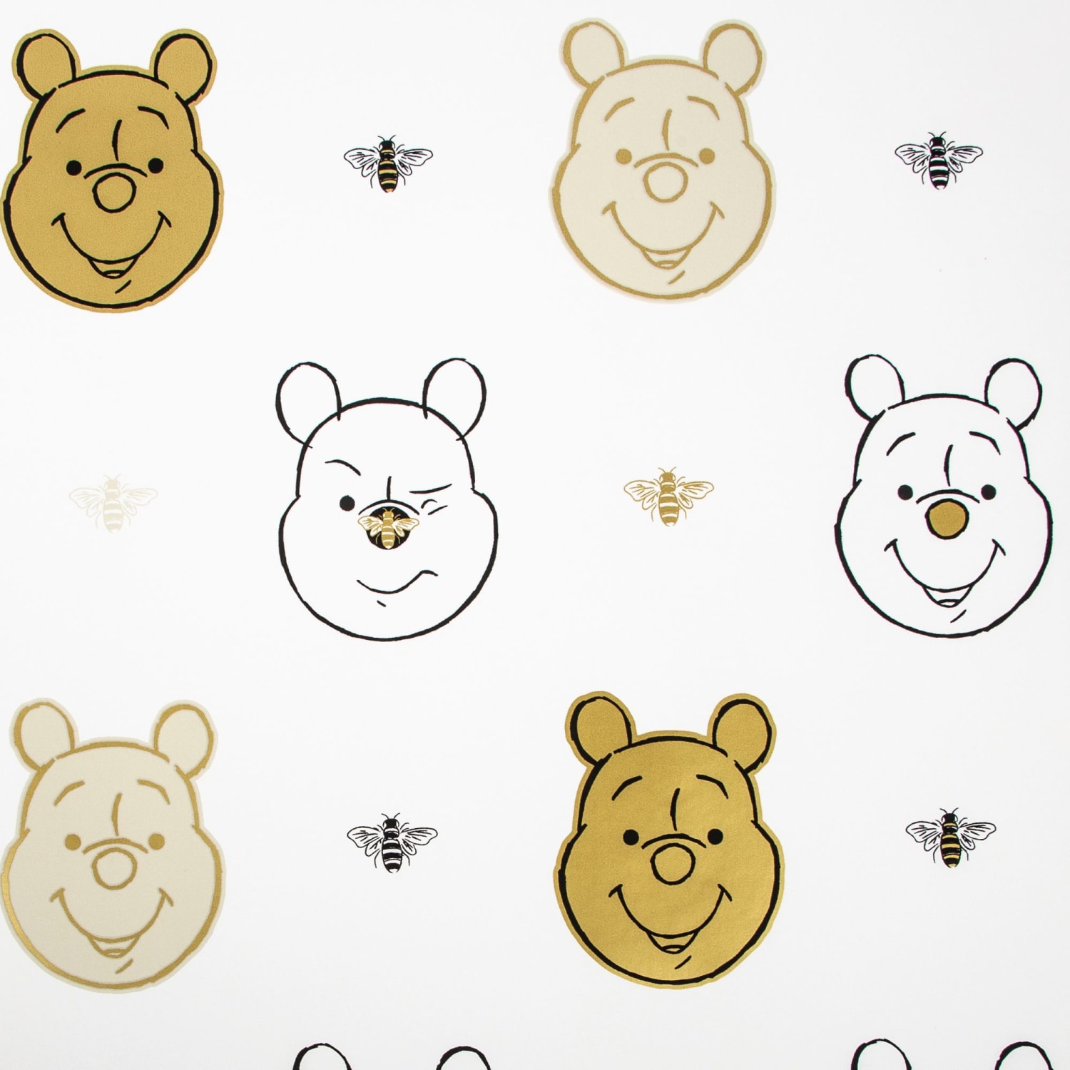 Disney Bee Winnie the Pooh Gold Wallpaper 10m 