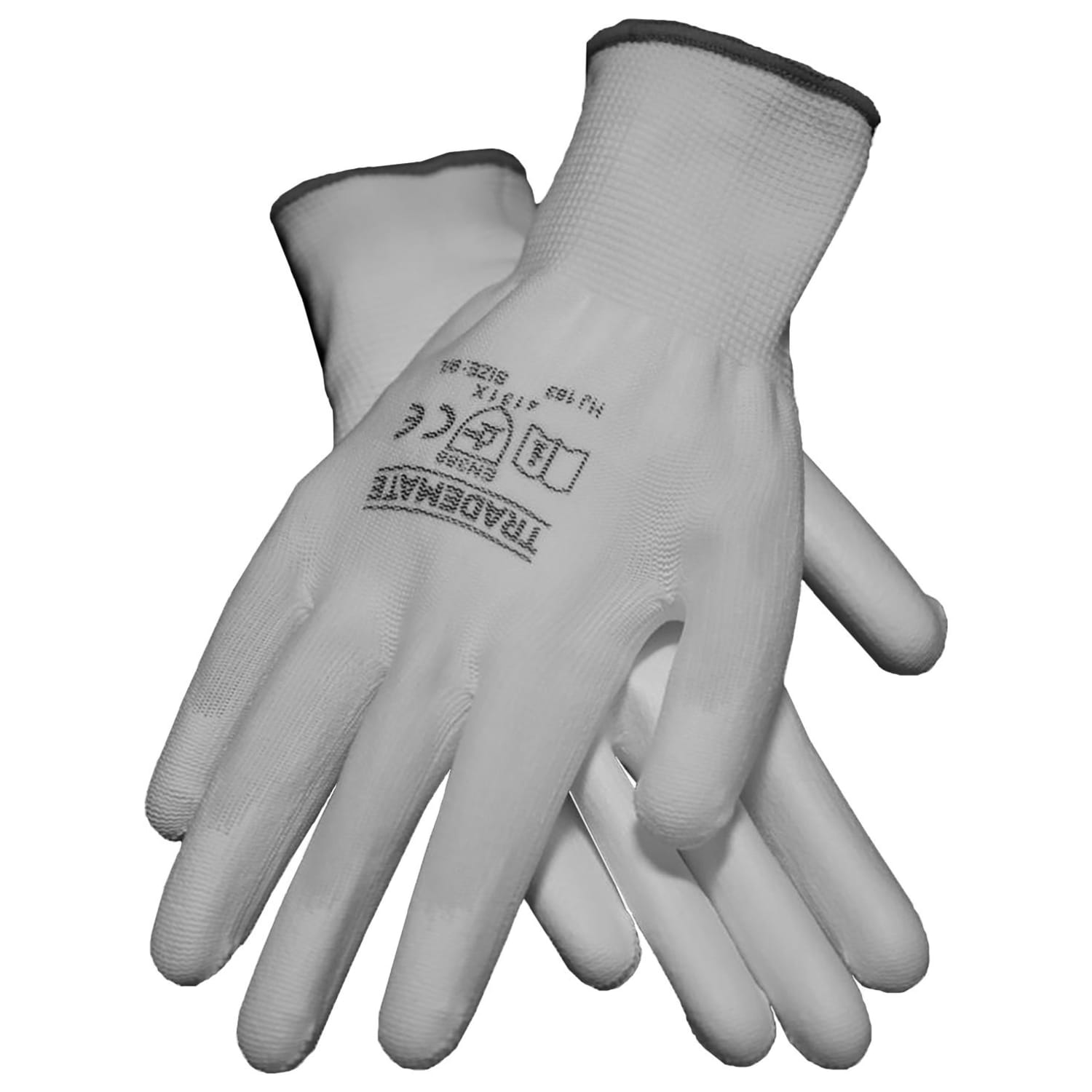 PU Coated Gloves White 10 Pack XL 