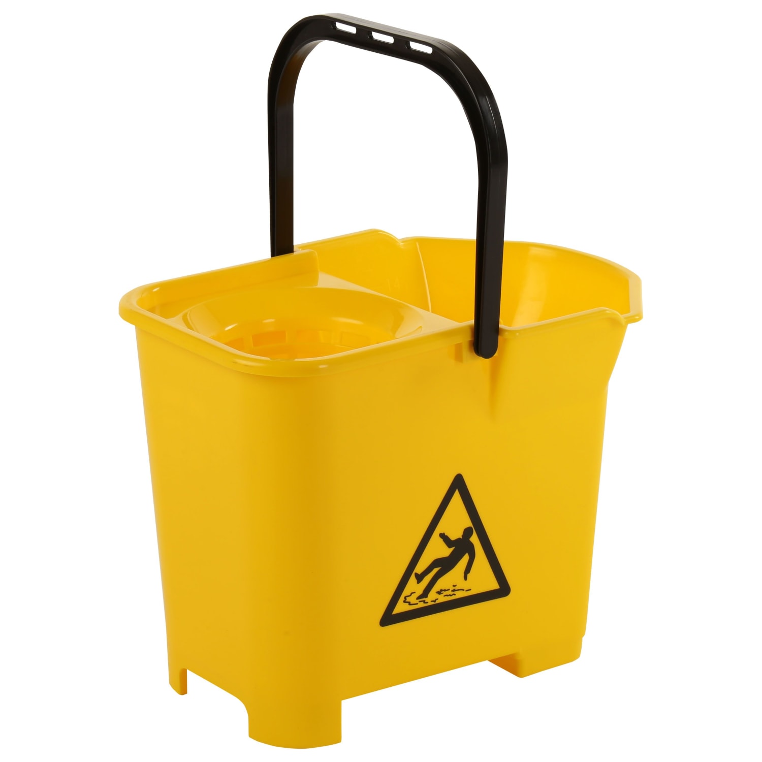 Restaurantware Clean 38 Quart Industrial Mop Bucket, 1 Combo Mop Wringer  Bucket - With Side Press Wringer, Built-In Casters, Yellow Plastic  Commercial