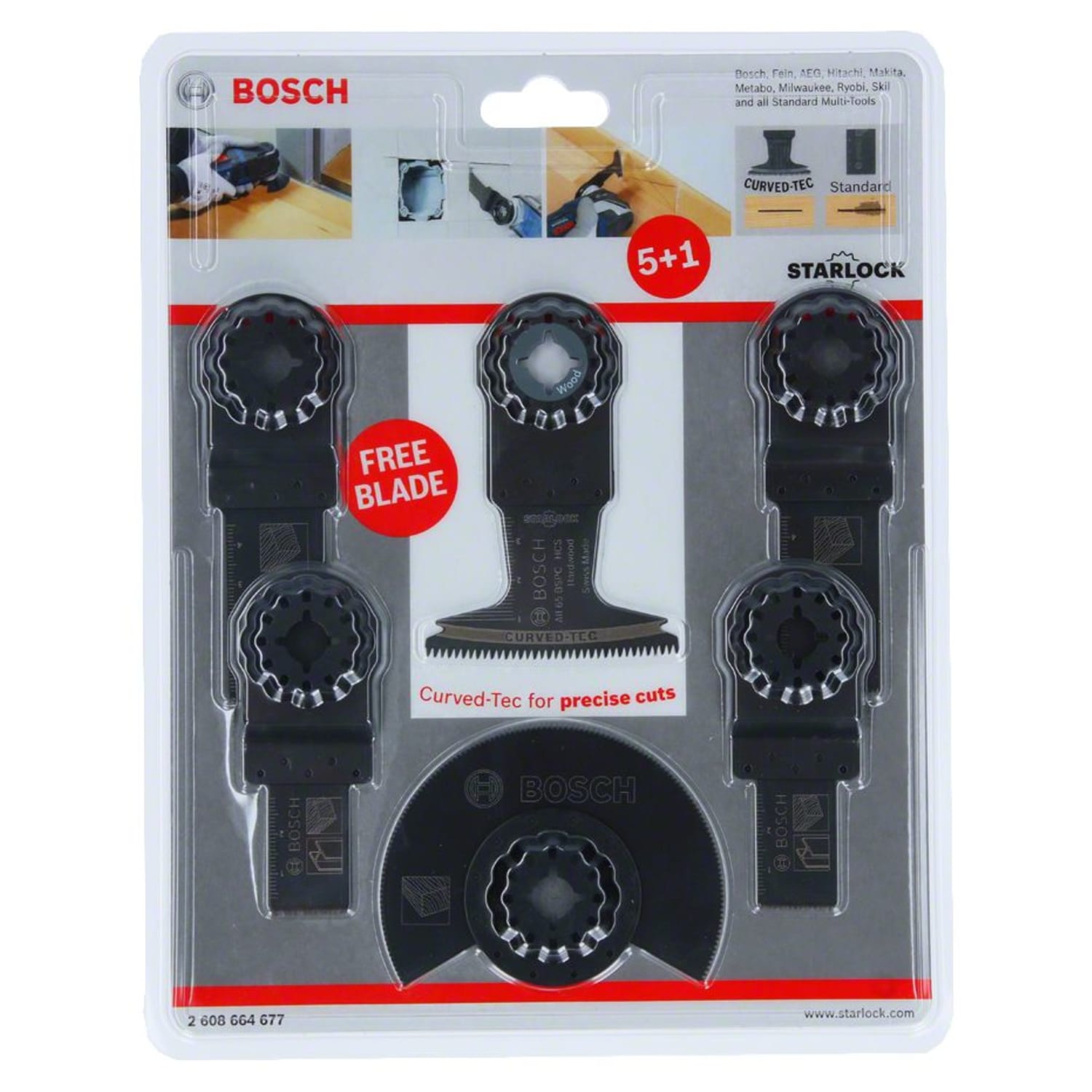 Bosch 2608664677 Starlock 6 Piece Multi Tool Accessories Set
