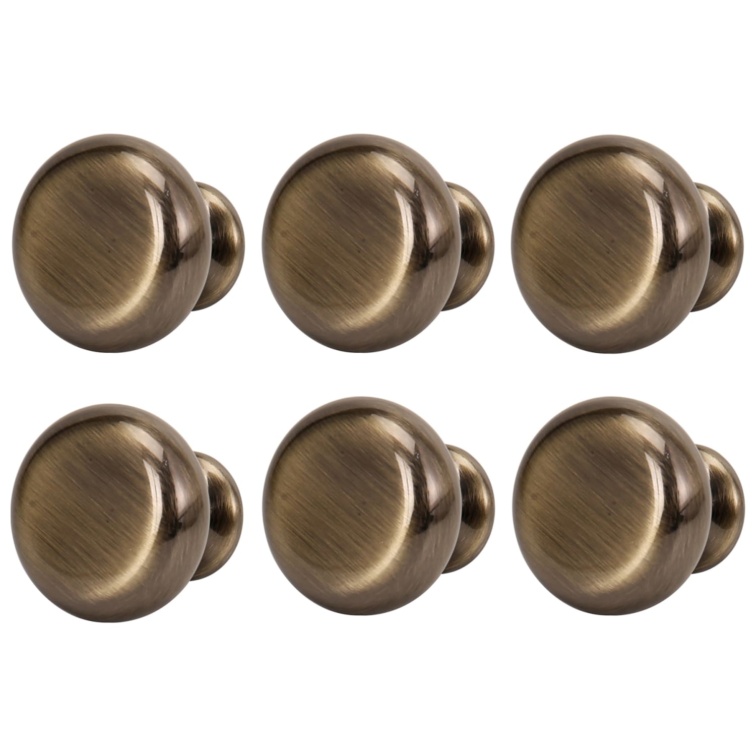 Circle Cabinet Knob Antique Brass 30mm - Pack of 6