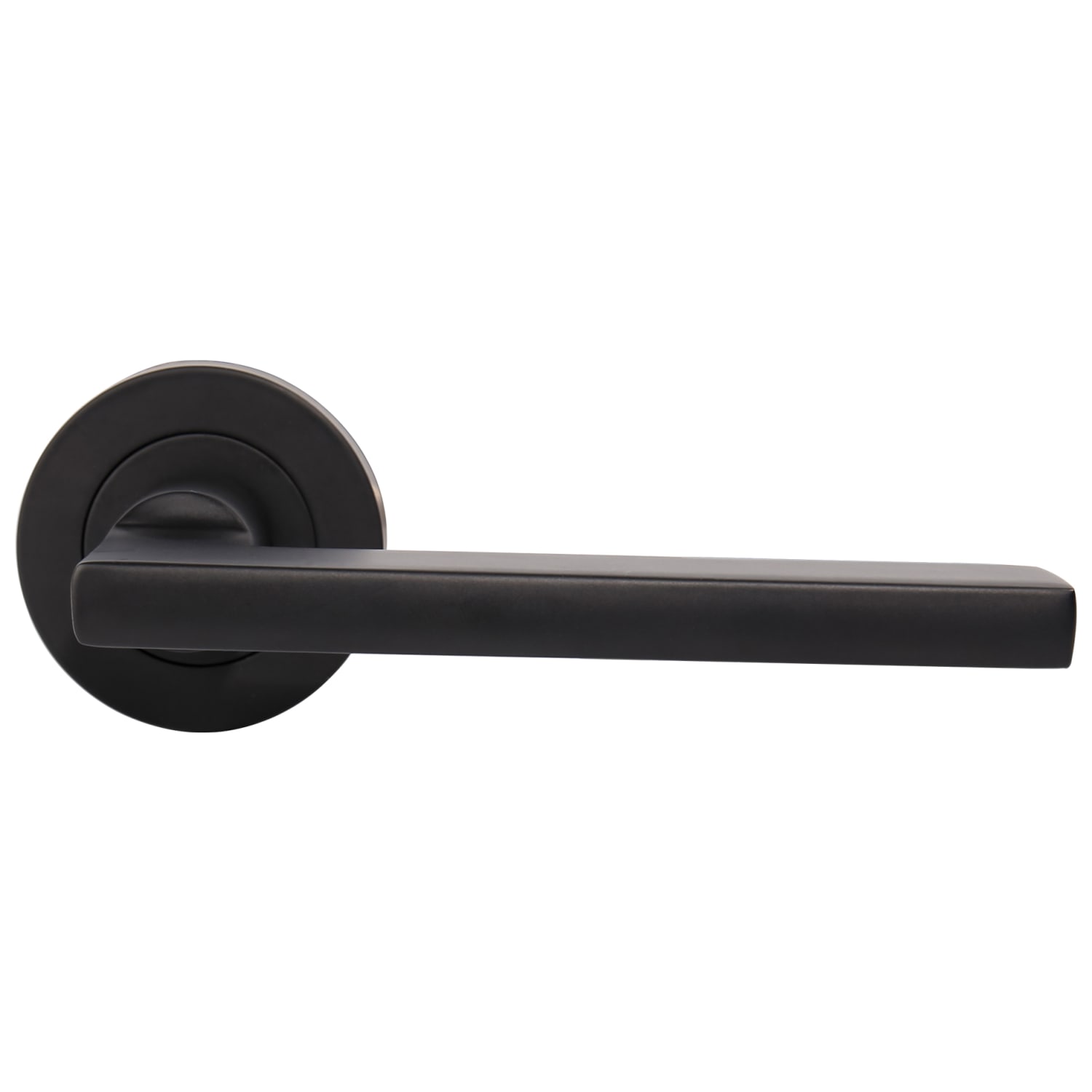 Milan Matt Black Round Rose Door Handle 1 Pair Wickes