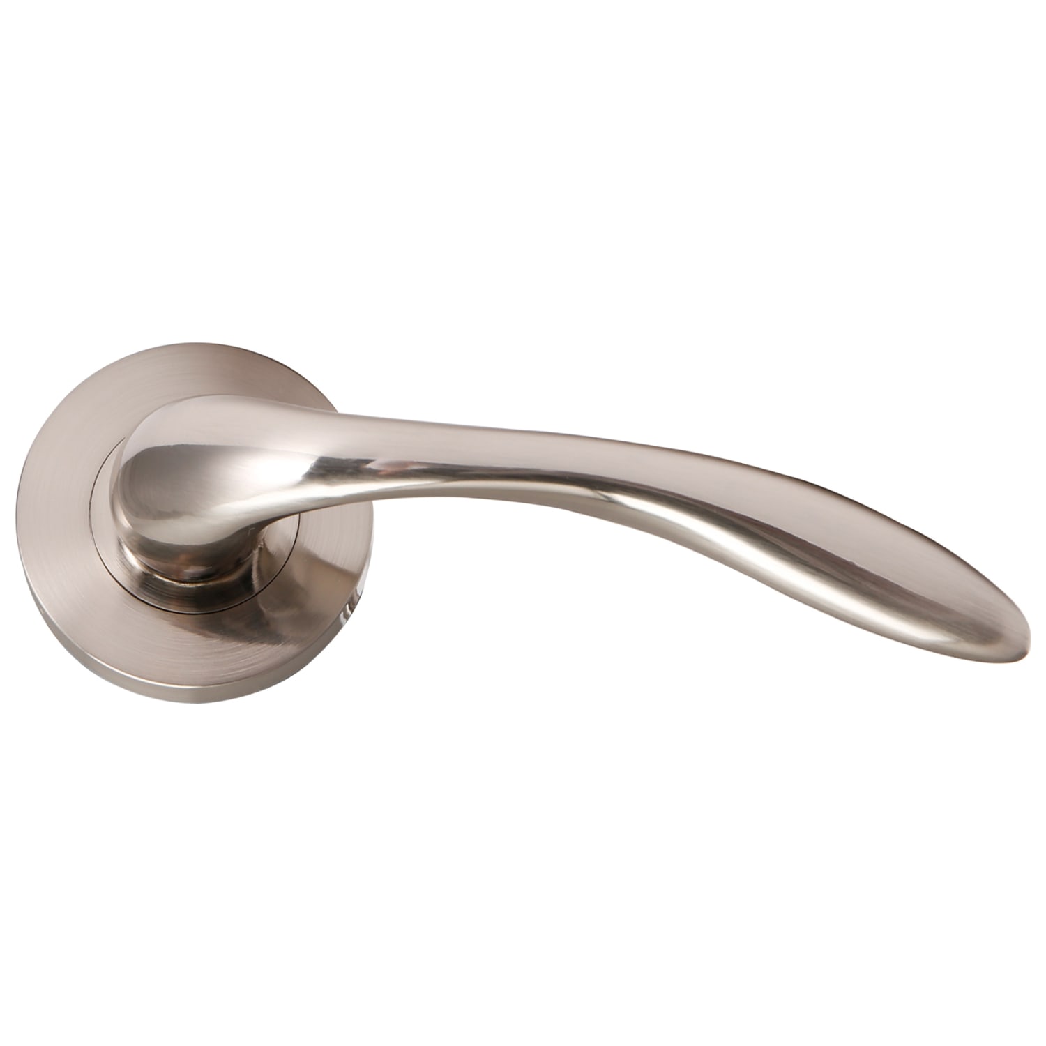 Venice Satin Nickel Round Rose Door Handle 1 Pair Wickes