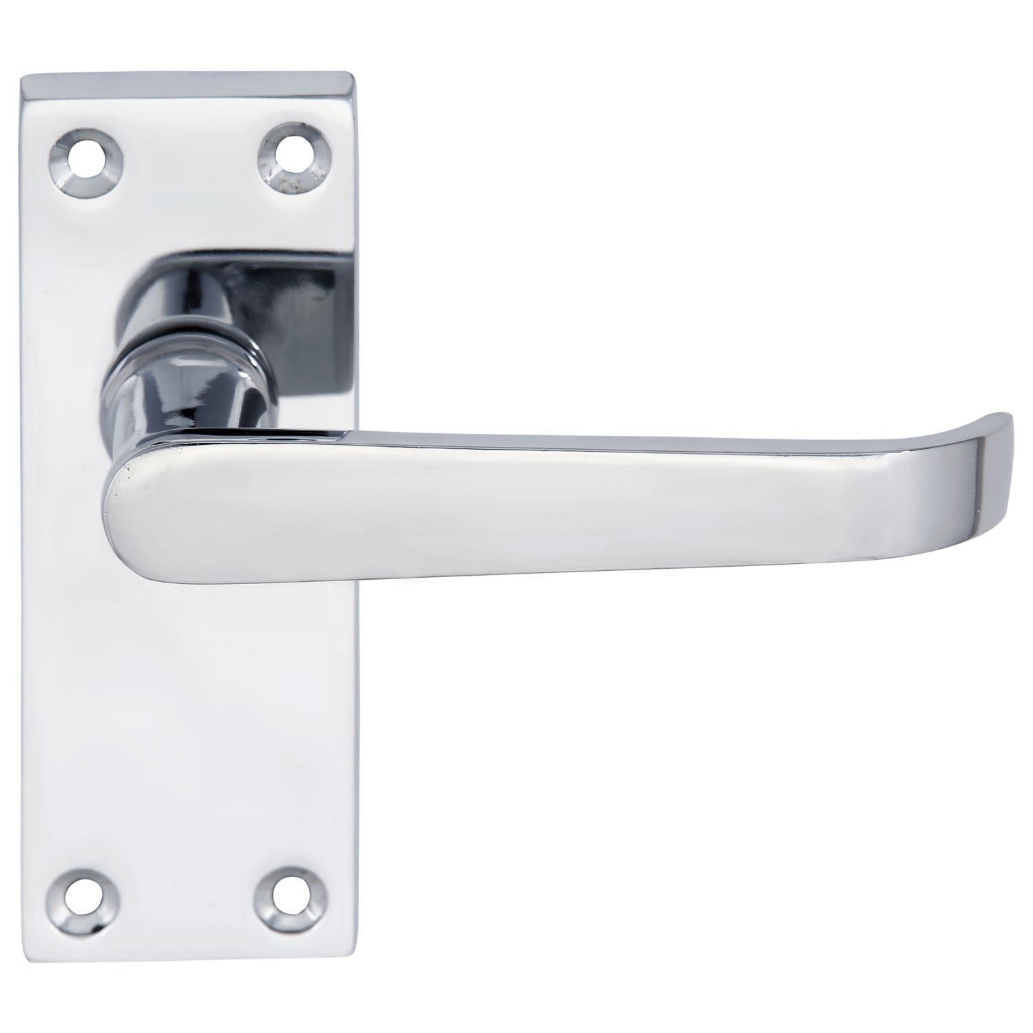 Victorian Straight Chrome Latch Door Handle 3 Pairs Wickes