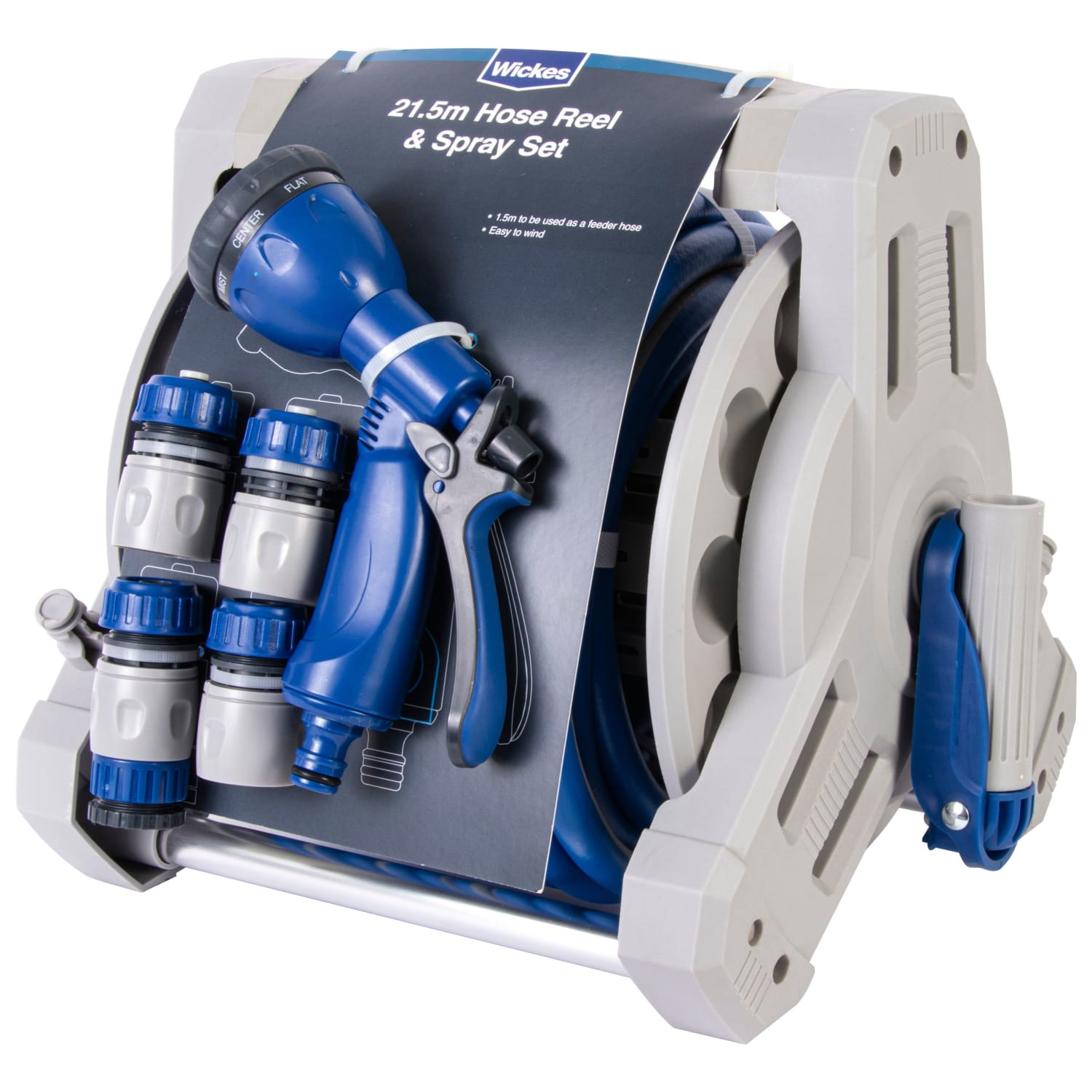 Wickes 21.5m Hose Reel & Spray Gun Set