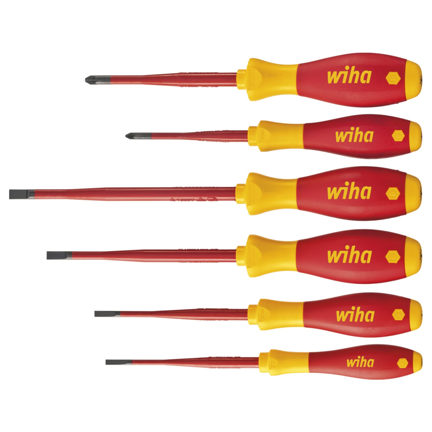 Wiha 25477 6 Piece VDE Electrical Soft Finish Screwdriver Set