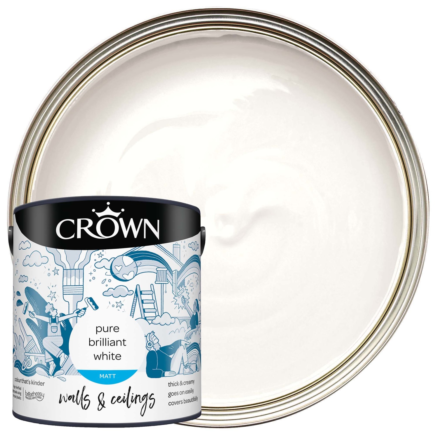 Wilko Tough & Washable Pure Brilliant White Matt Emulsion Paint 2.5L