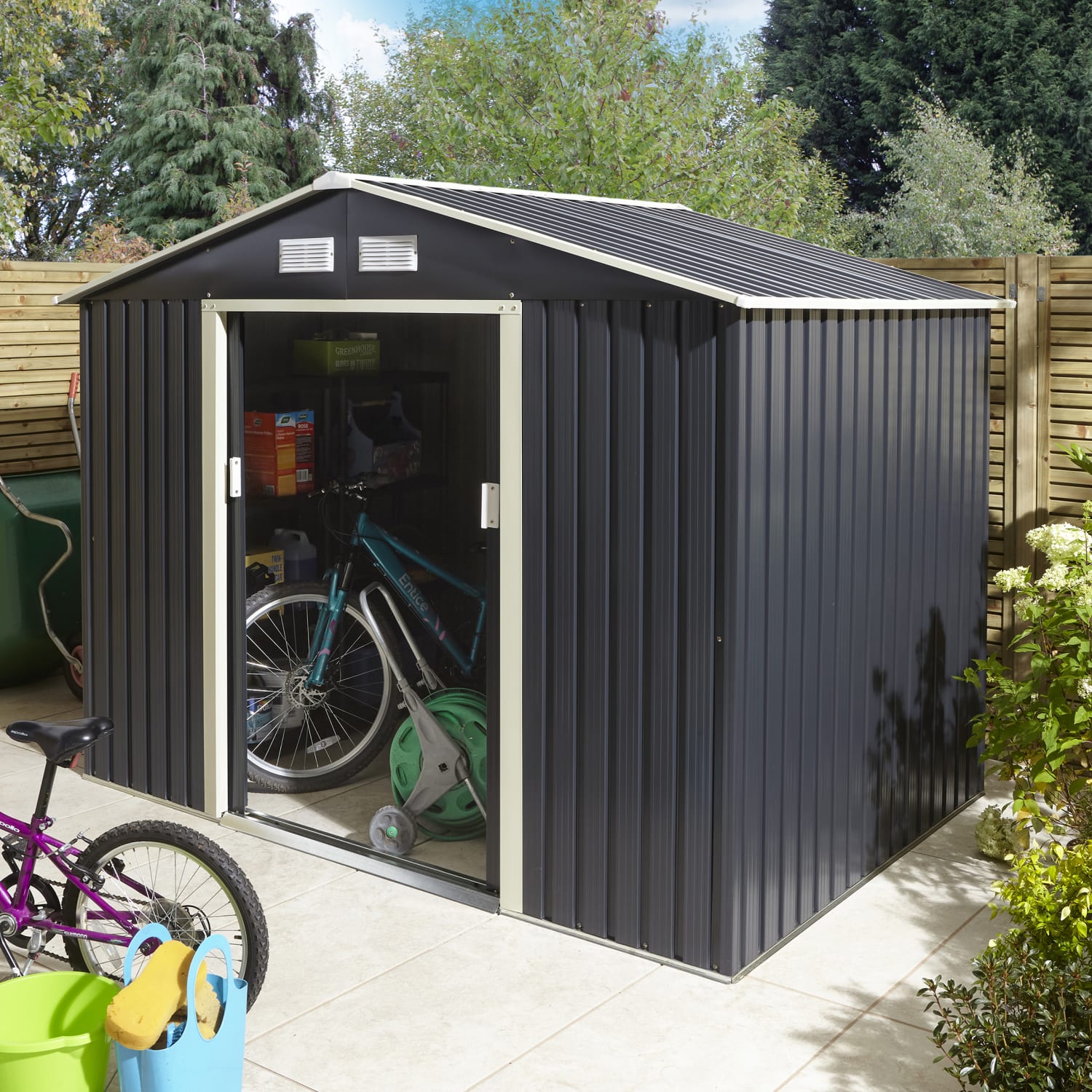 Rowlinson metal bike shed top