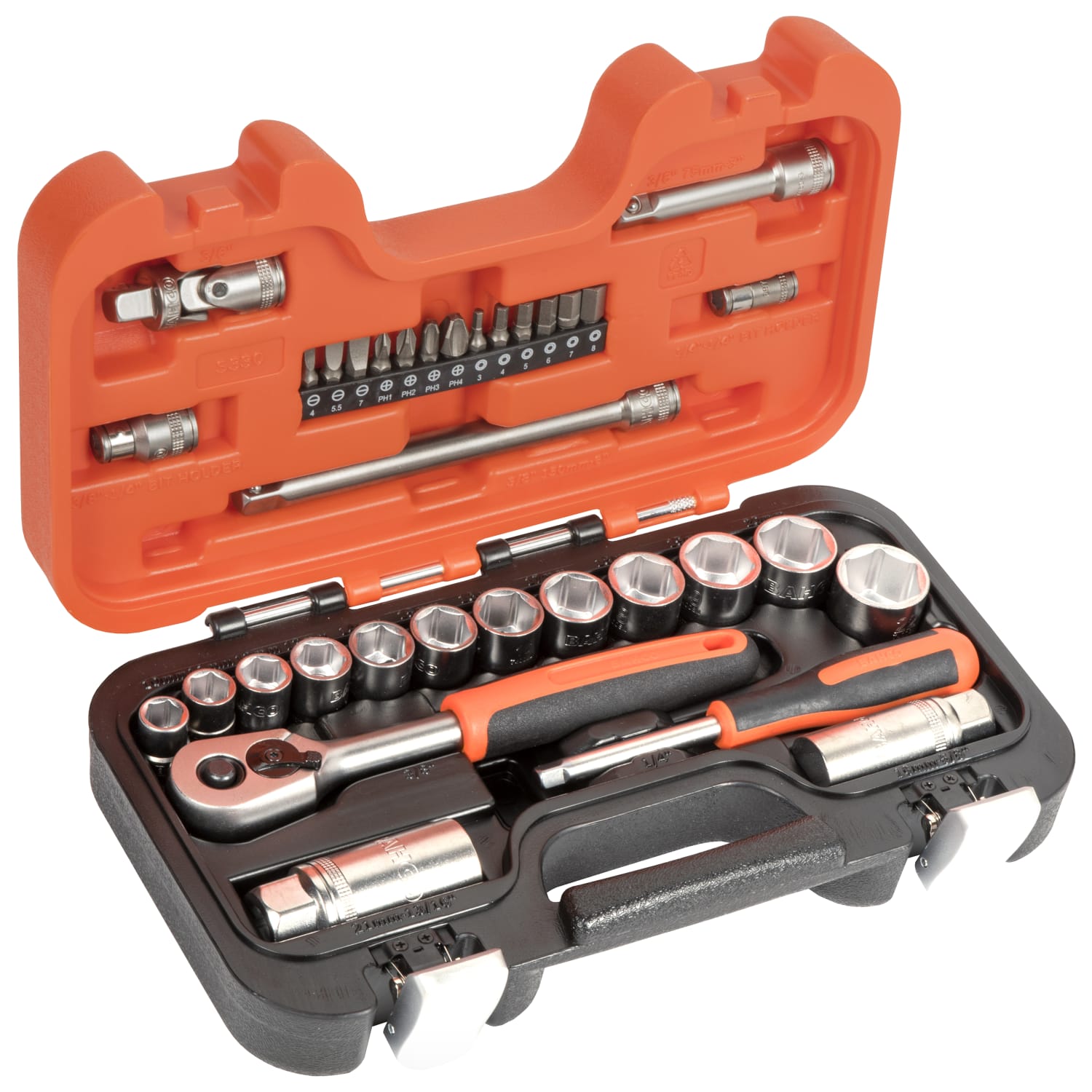 Bahco BAHS330 34 Piece 3 8 Socket Set Wickes