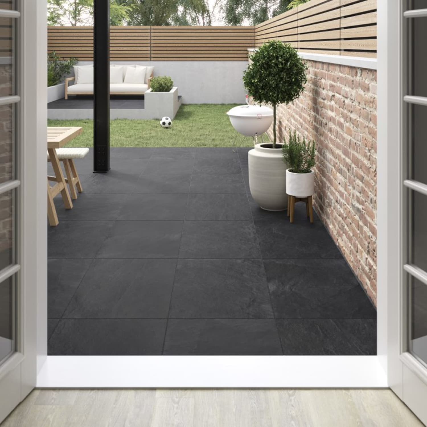 Black porcelain tile best sale