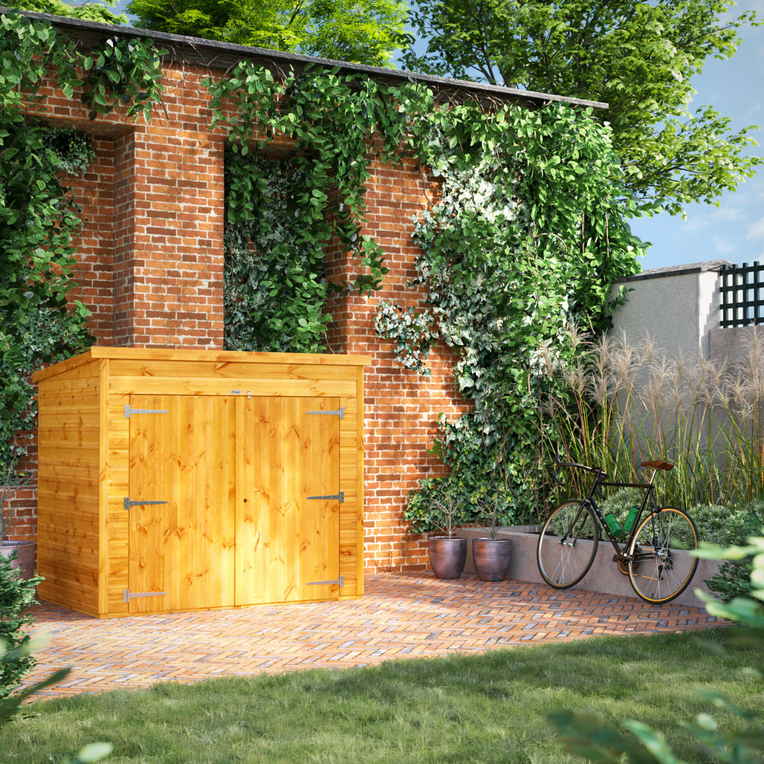 Rowlinson metal bike shed sales