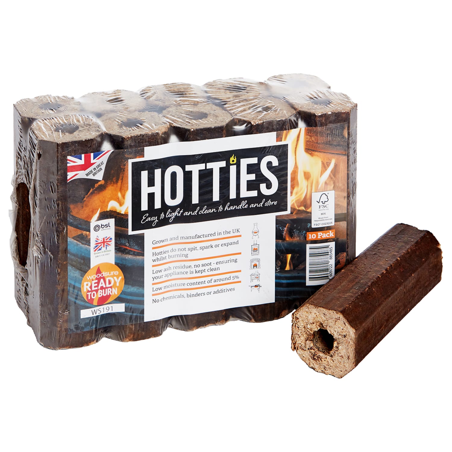 Hotties Heat Logs - Pack of 10 | Wickes.co.uk