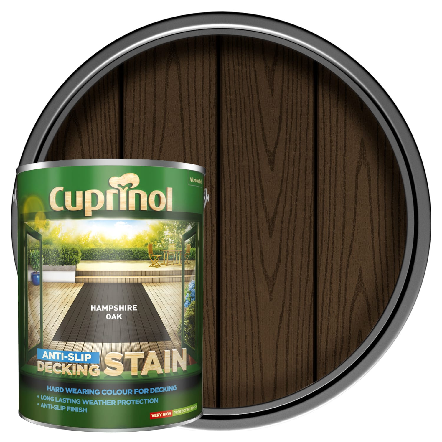 Cuprinol Anti Slip Decking Stain Hampshire Oak 5L Wickes