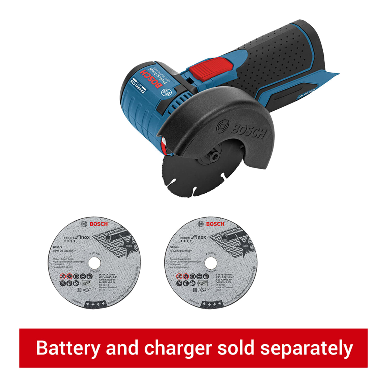 Bosch Professional GWS 12V-76 V-EC 12V Brushless Cordless 76mm