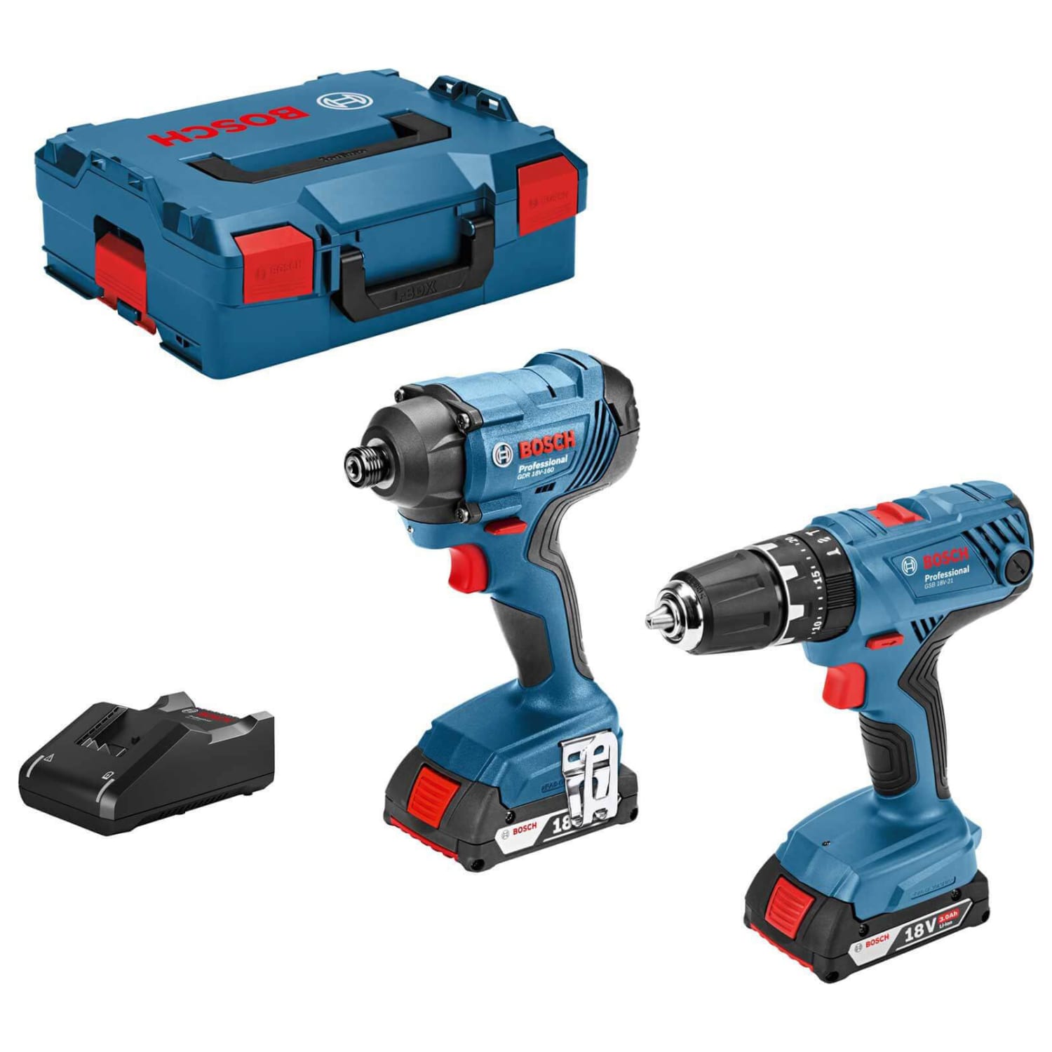 Bosch Professional GSB 18V-21 + GDR 18V-160 18V Combi Twin Kit - Bare