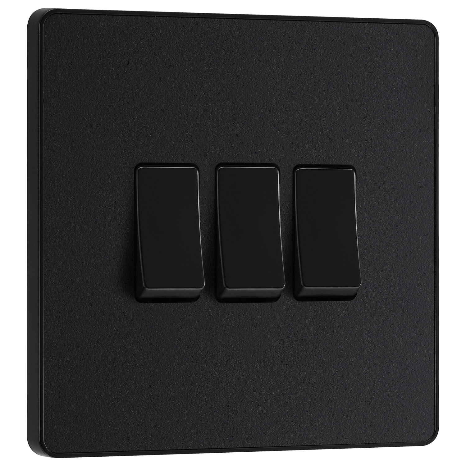 BG Evolve Matt Black 20A 16Ax Triple Light Switch 2 Way Wickes