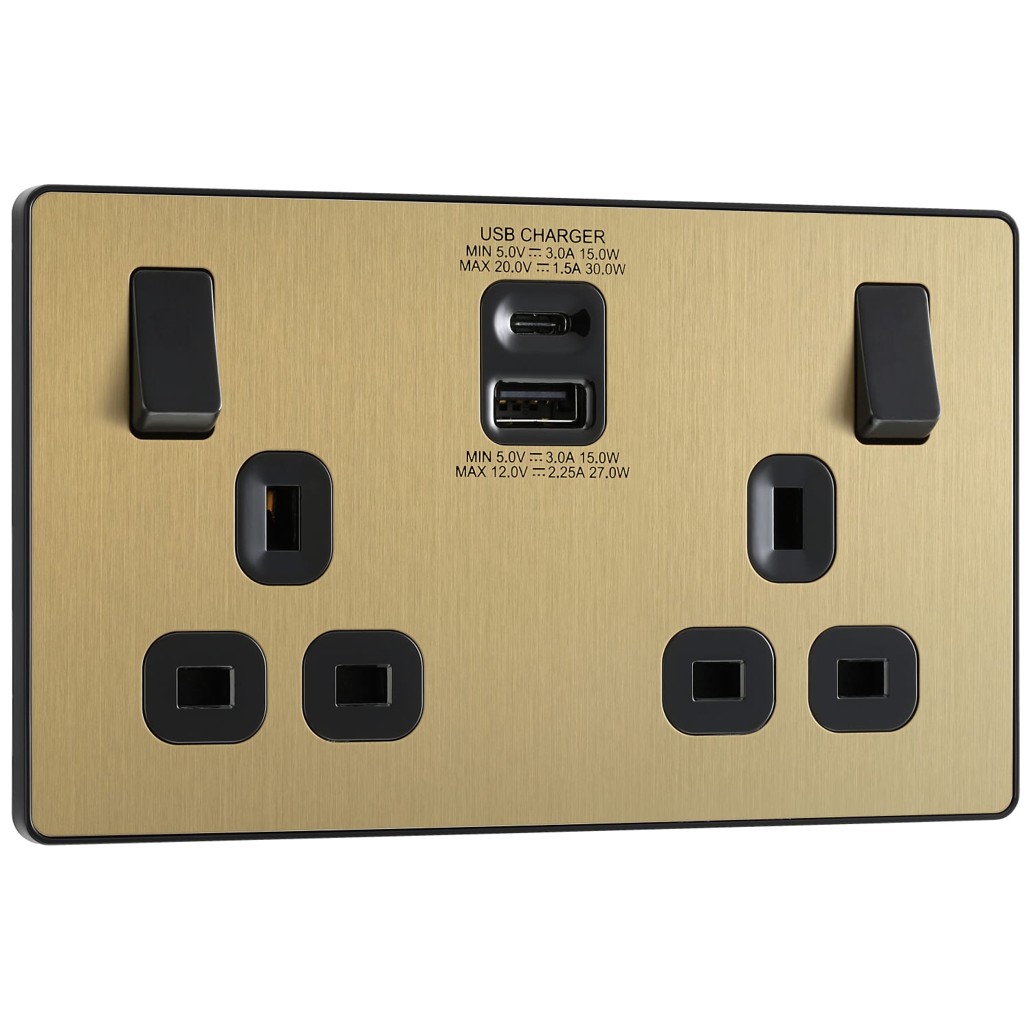 Brushed brass sockets outlet