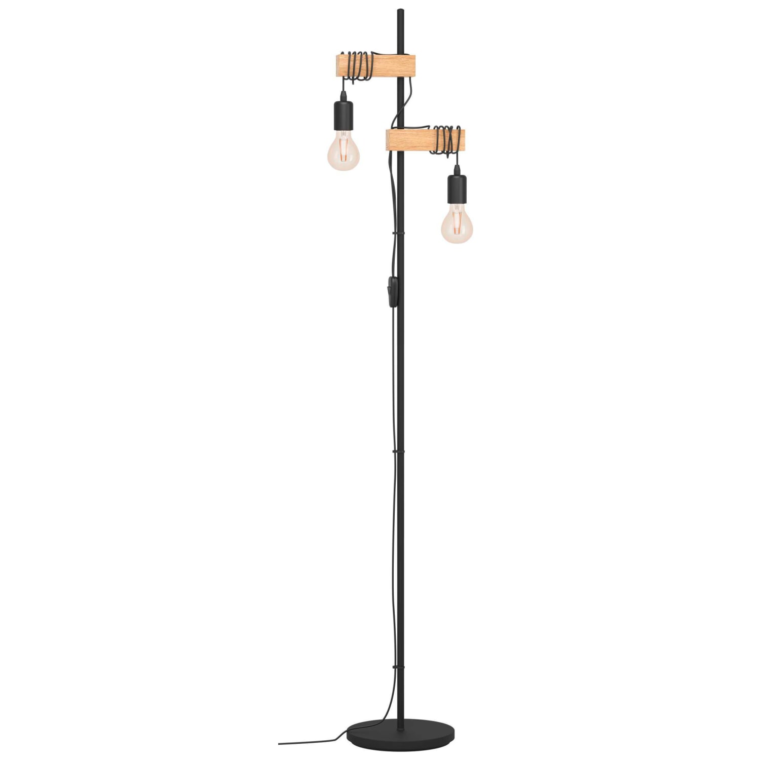 Black and wood floor lamp sales