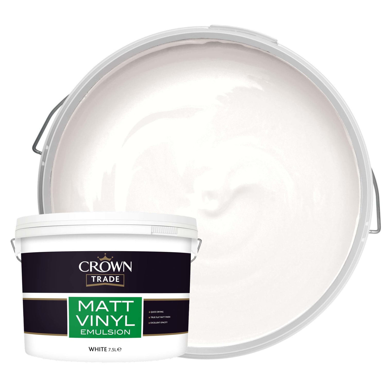 Crown Trade Vinyl Emulsion Paint White 7.5L Wickes