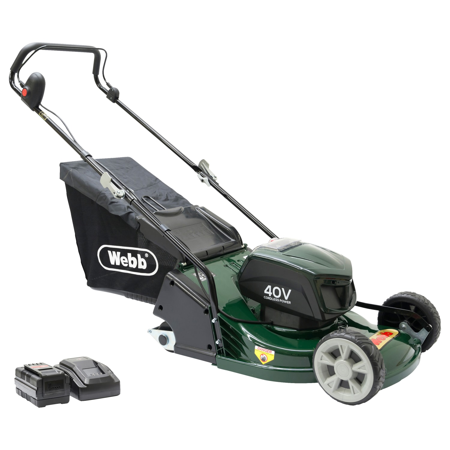 Webb WERR17LIP Cordless 40V Rear Roller Rotary Lawnmower 43cm