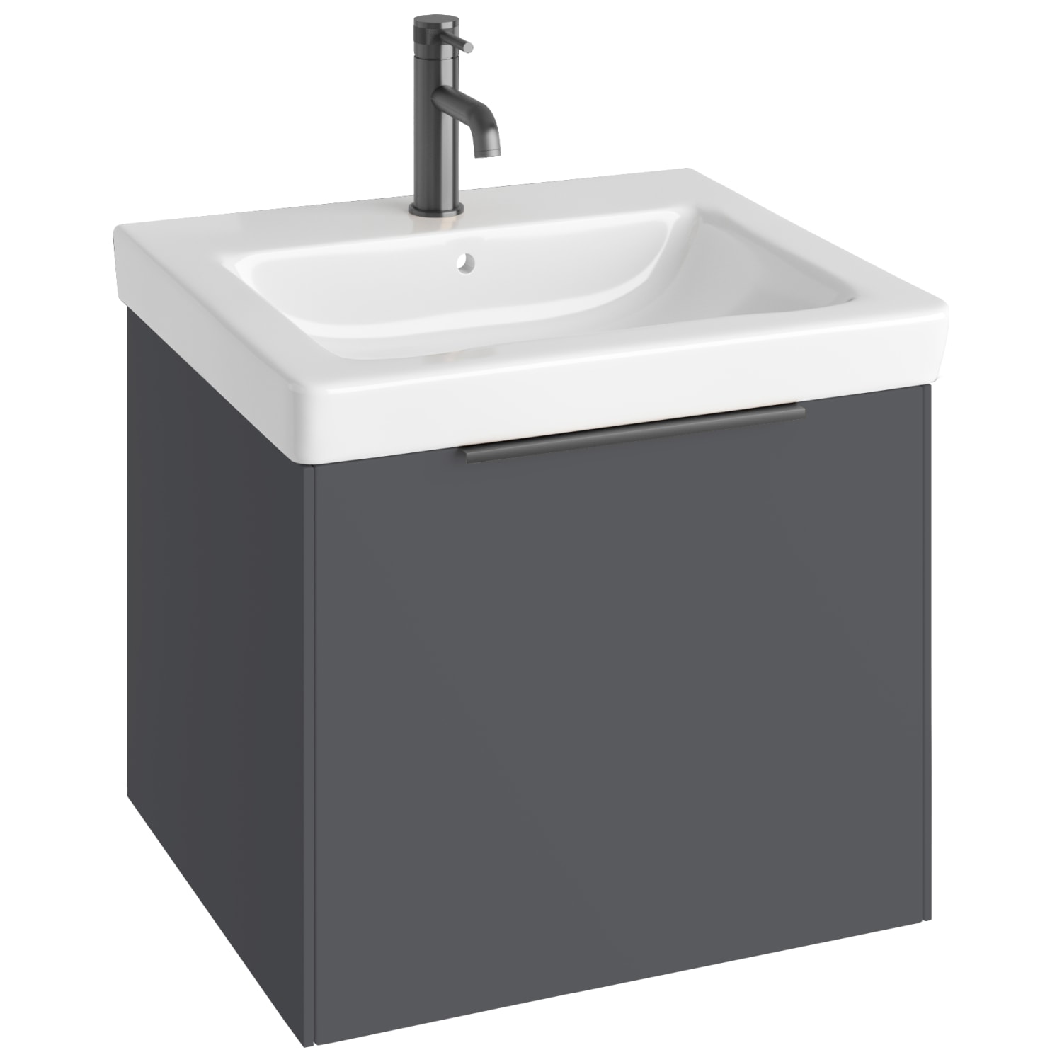 Abacus Concept Matt Grey S3 Vanity Unit Basin 600mm Wickes