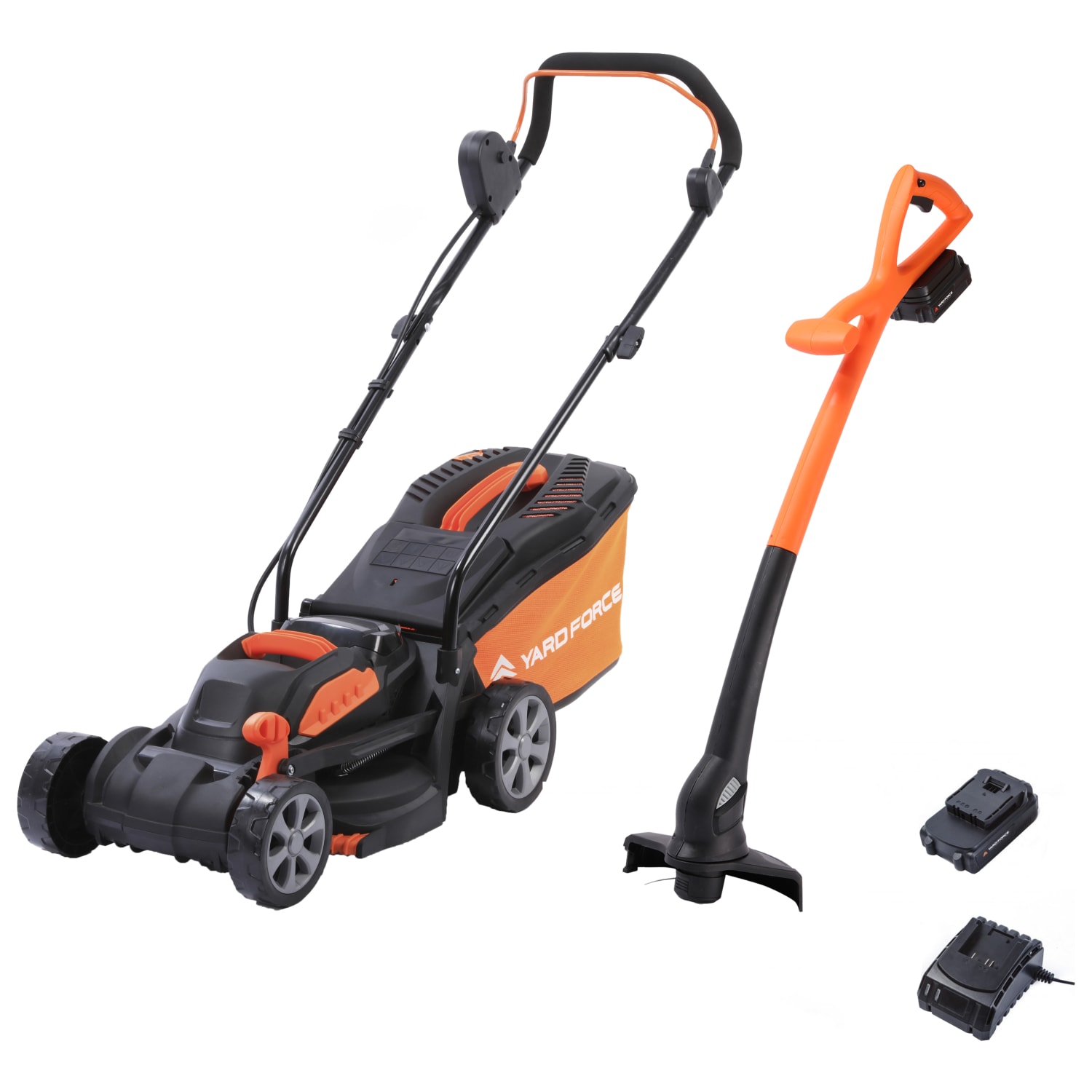 Yard Force 20V 4.0Ah 33cm Cordless Lawnmower & 25cm 20V 4.0Ah Grass Trimmer