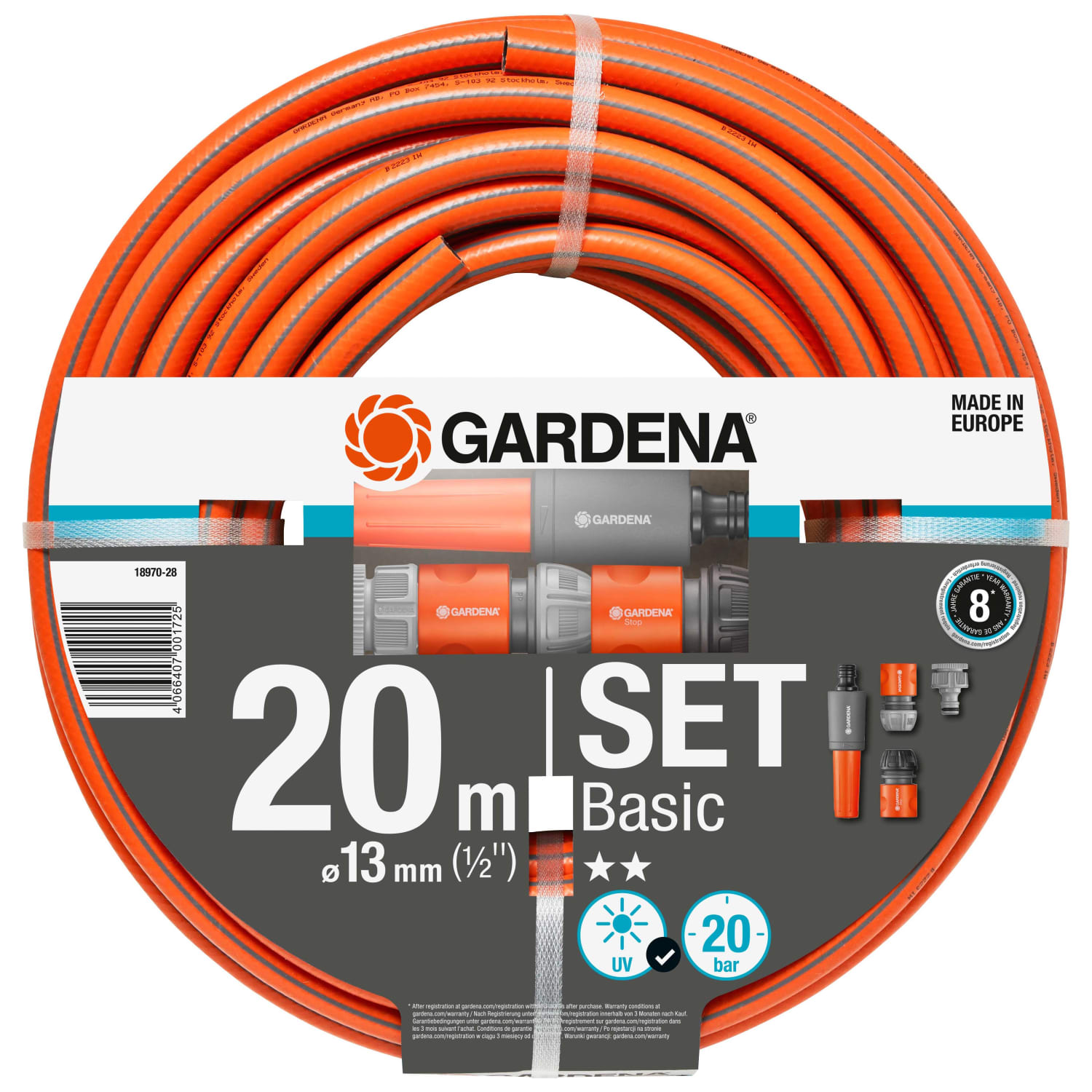 Gardena Basic Hose Set - 20m