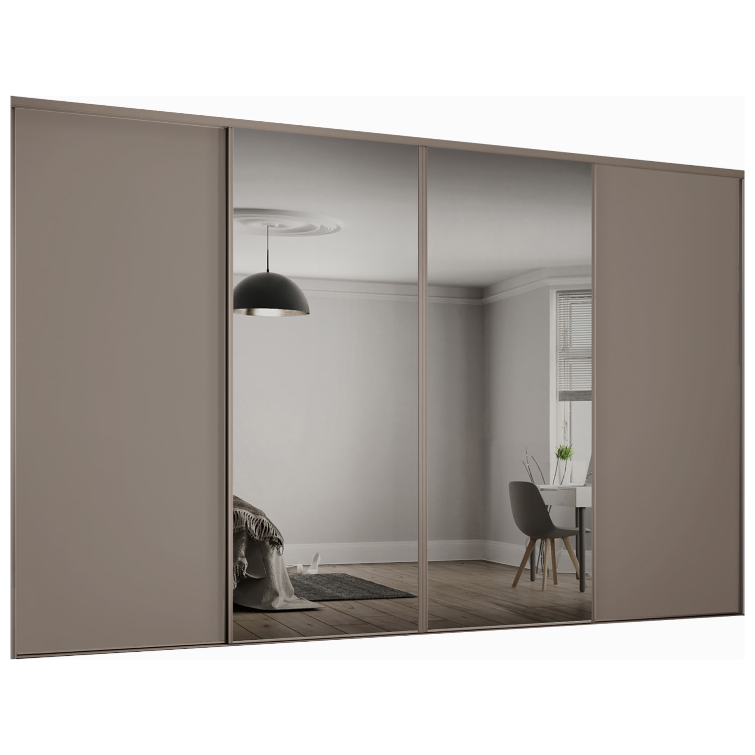 Grey mirror 2025 sliding wardrobe doors