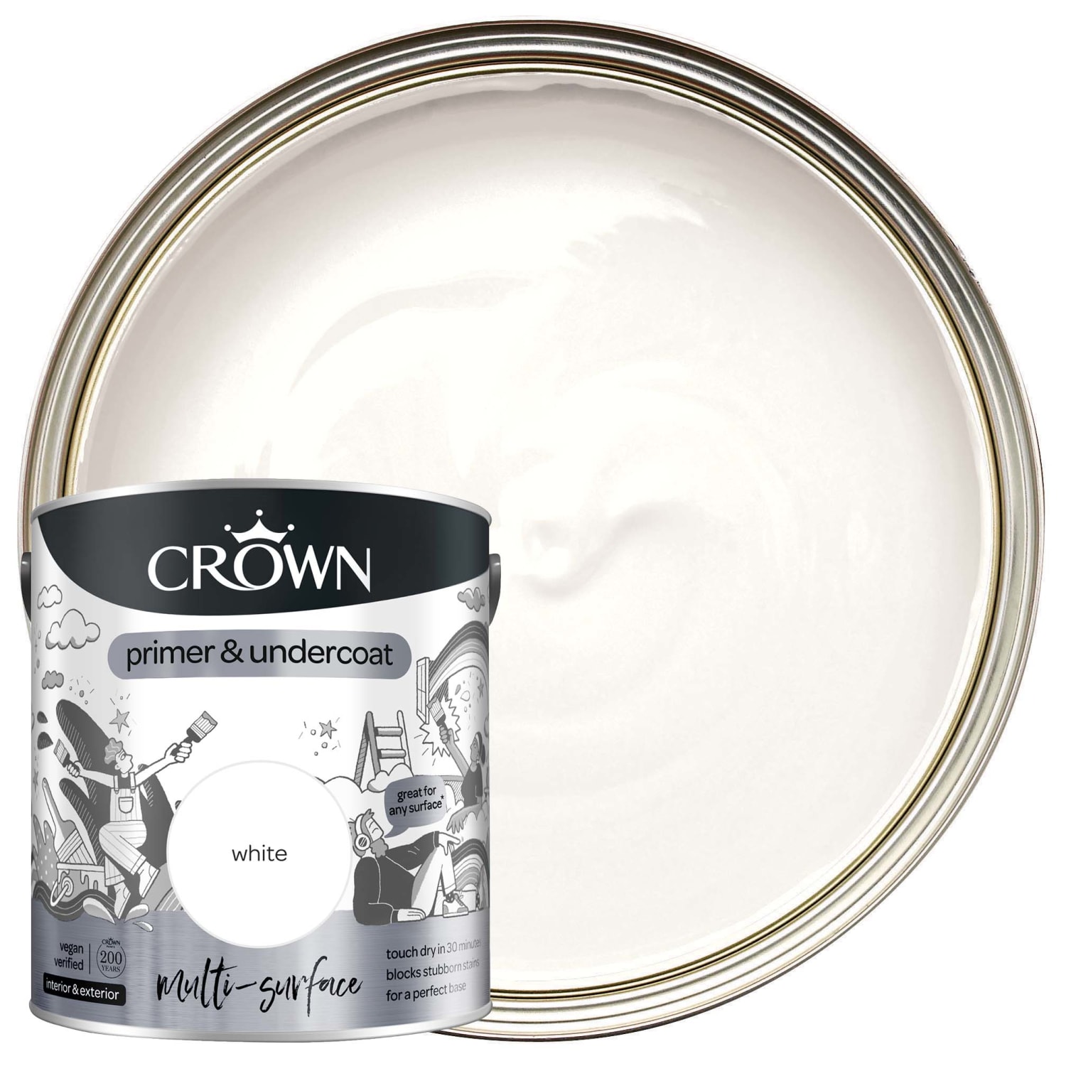 Crown Multi Surface Primer Undercoat 2.5L Wickes