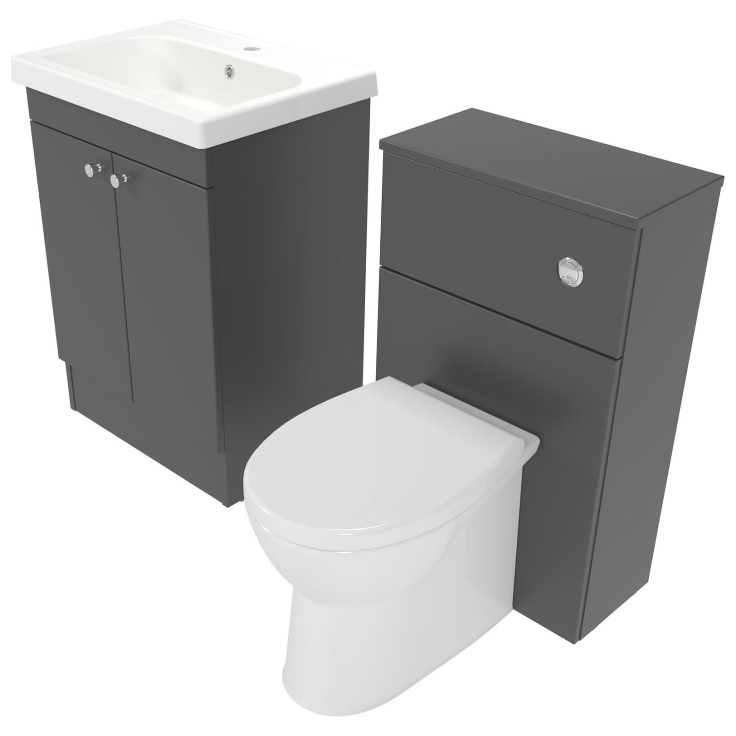 Deccado Benham Charcoal Grey 600mm Freestanding Vanity 500mm