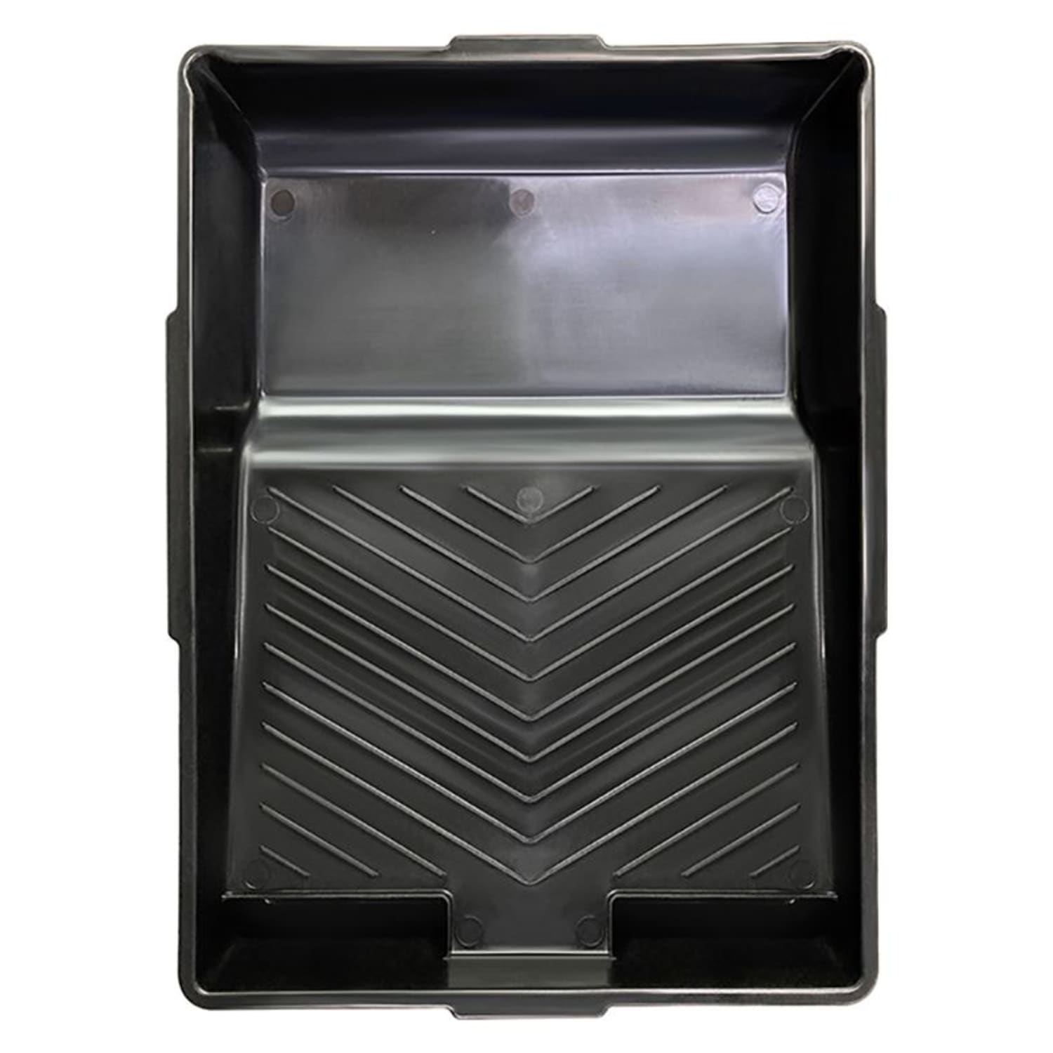 Plastic paint tray outlet