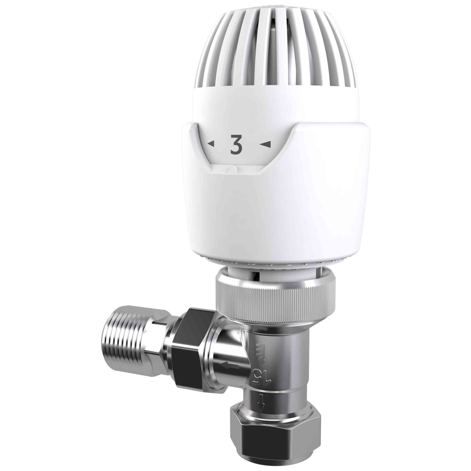 Drayton RT212 15mm Angled Thermostatic Radiator Valve - White | Wickes.co.uk