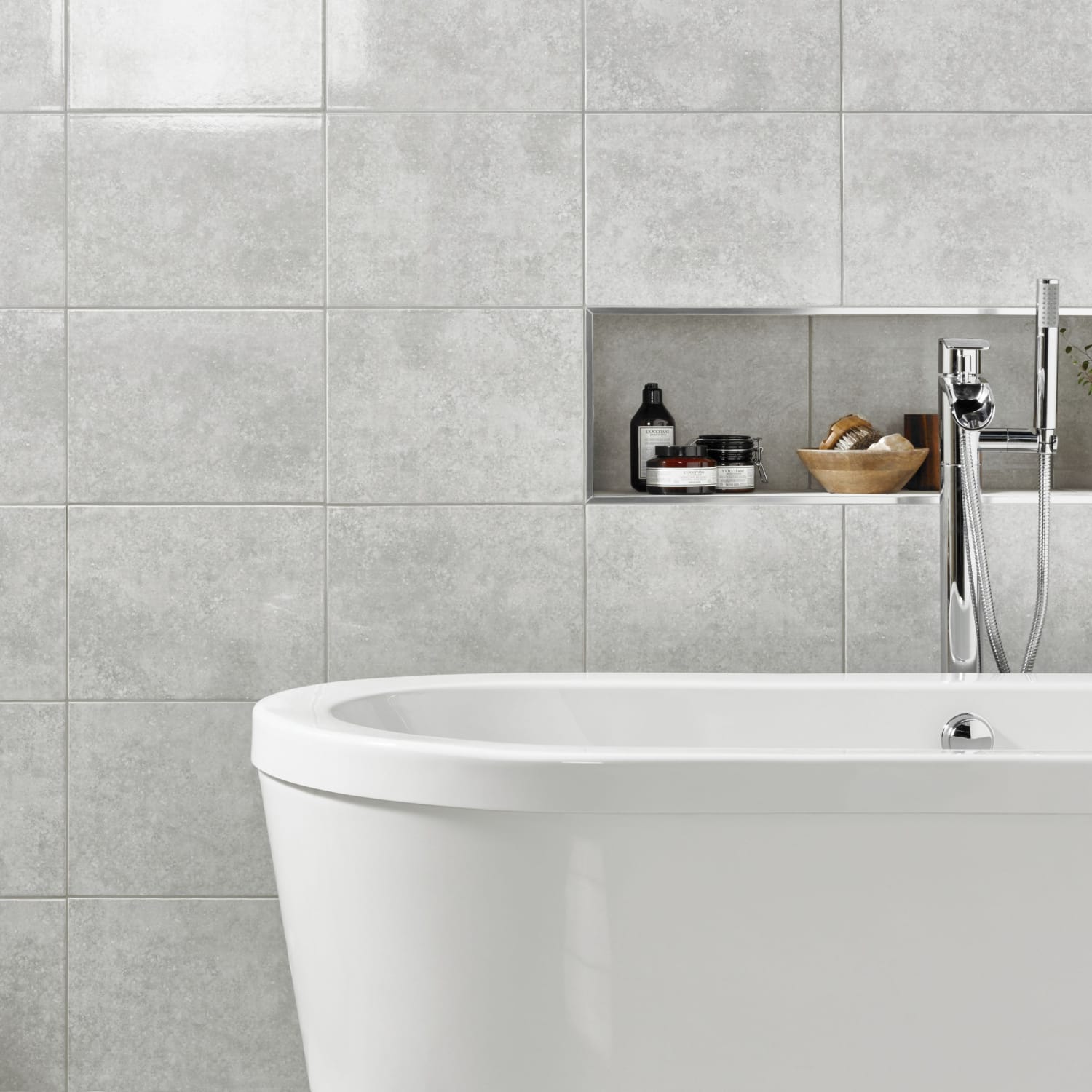 Wickes Tivoli Grey Ceramic Wall Tile 330 x 250mm Wickes