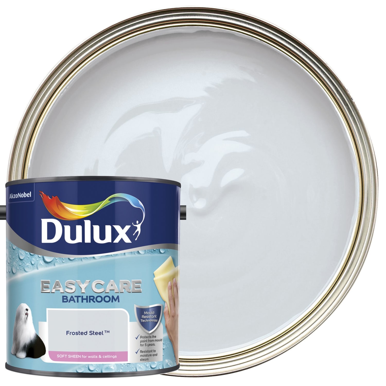 Dulux EasyCare Bathroom Pure Brilliant White Paint Litre), 40 OFF