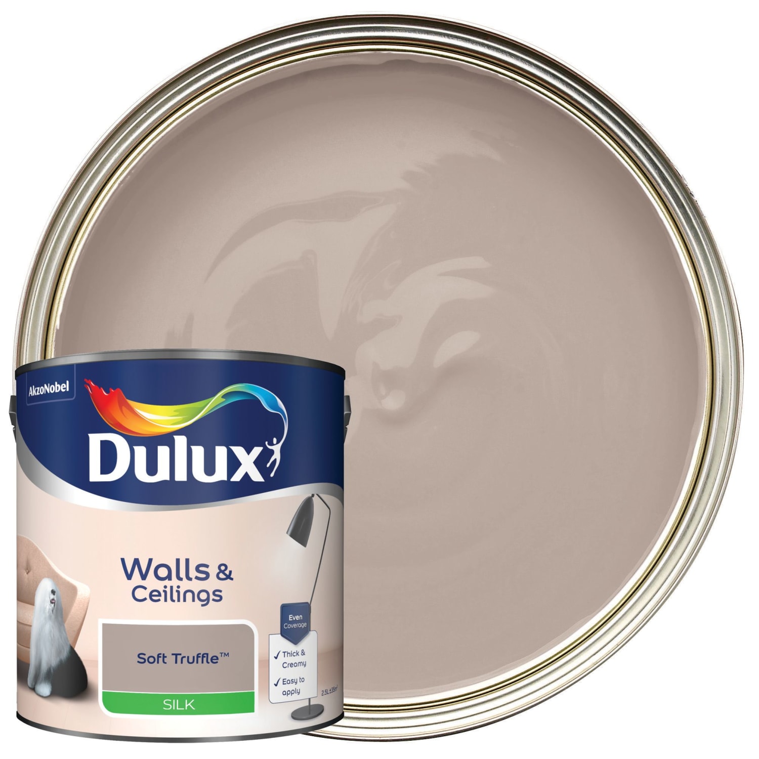 Dulux Walls & ceilings Willow tree Matt Emulsion paint, 2.5L