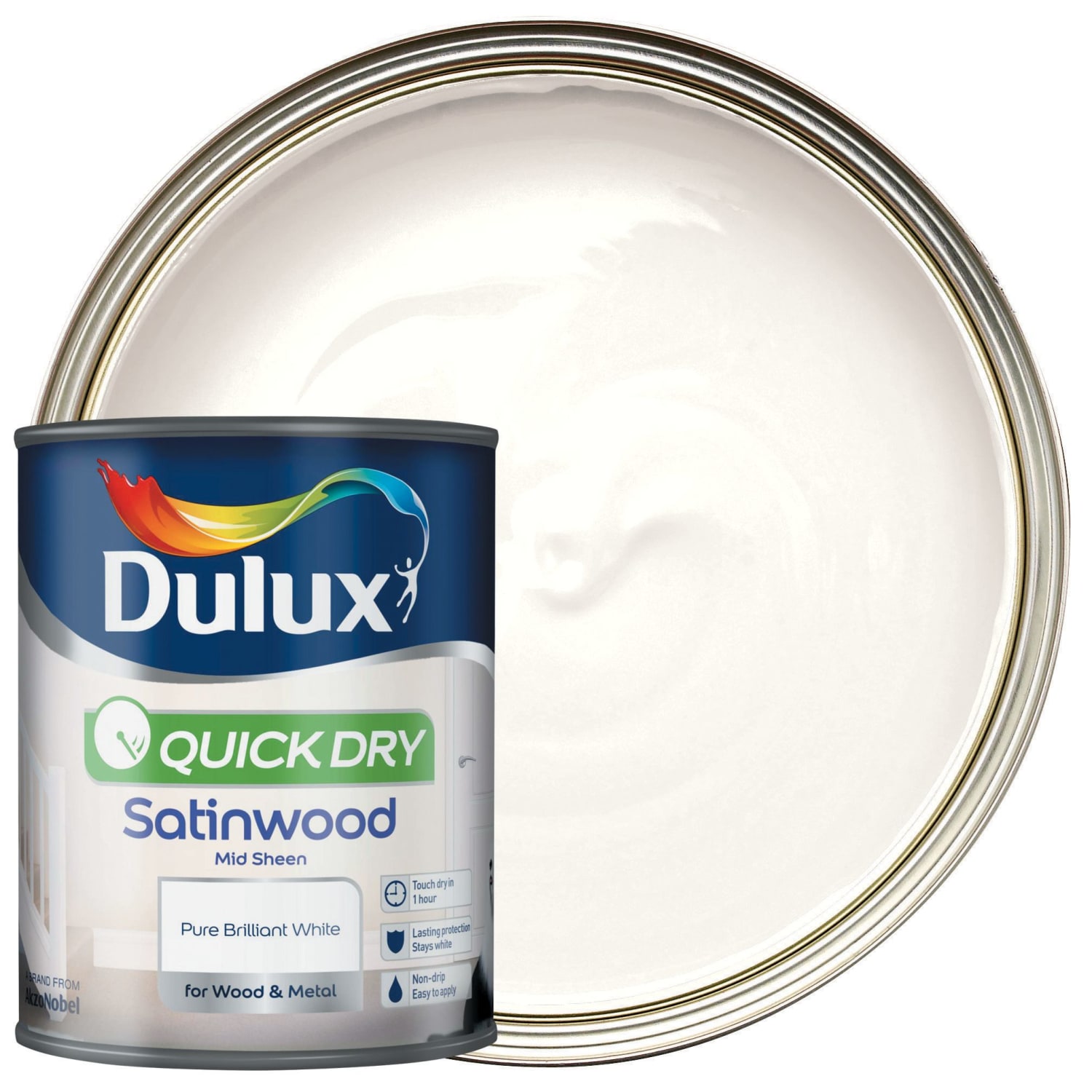 Dulux Black Satinwood Metal & wood paint, 750ml