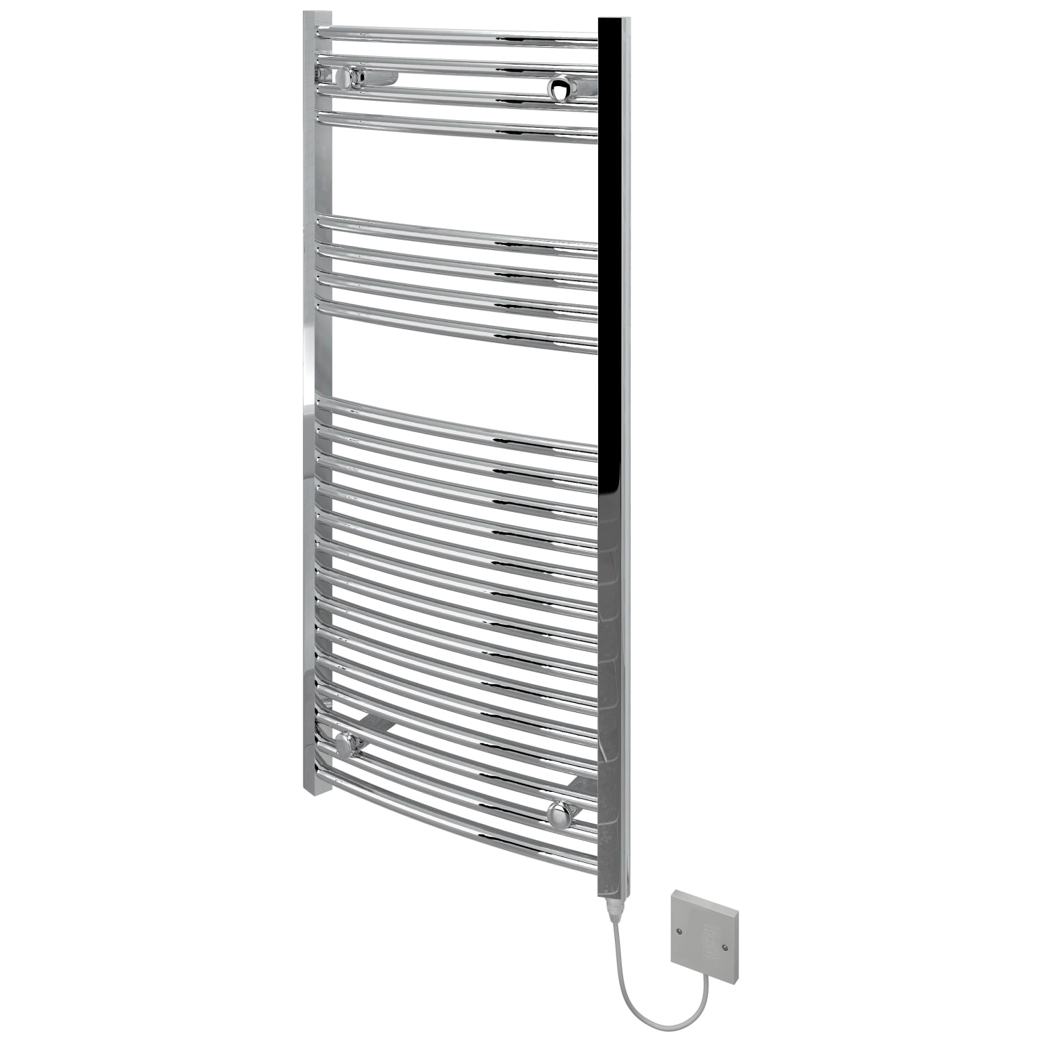 Kudox Curved Electric Towel Radiator Chrome 500 x 1100 mm