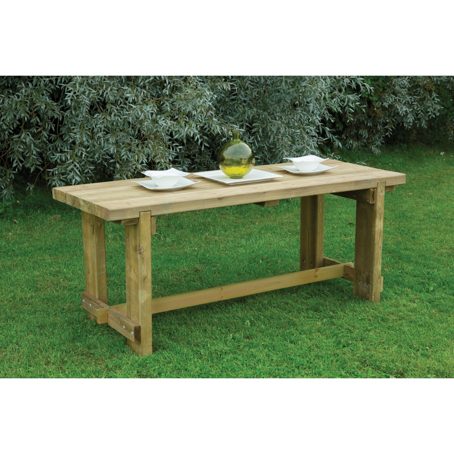 Forest Garden Refectory Wooden Garden Table 1.8m Wickes