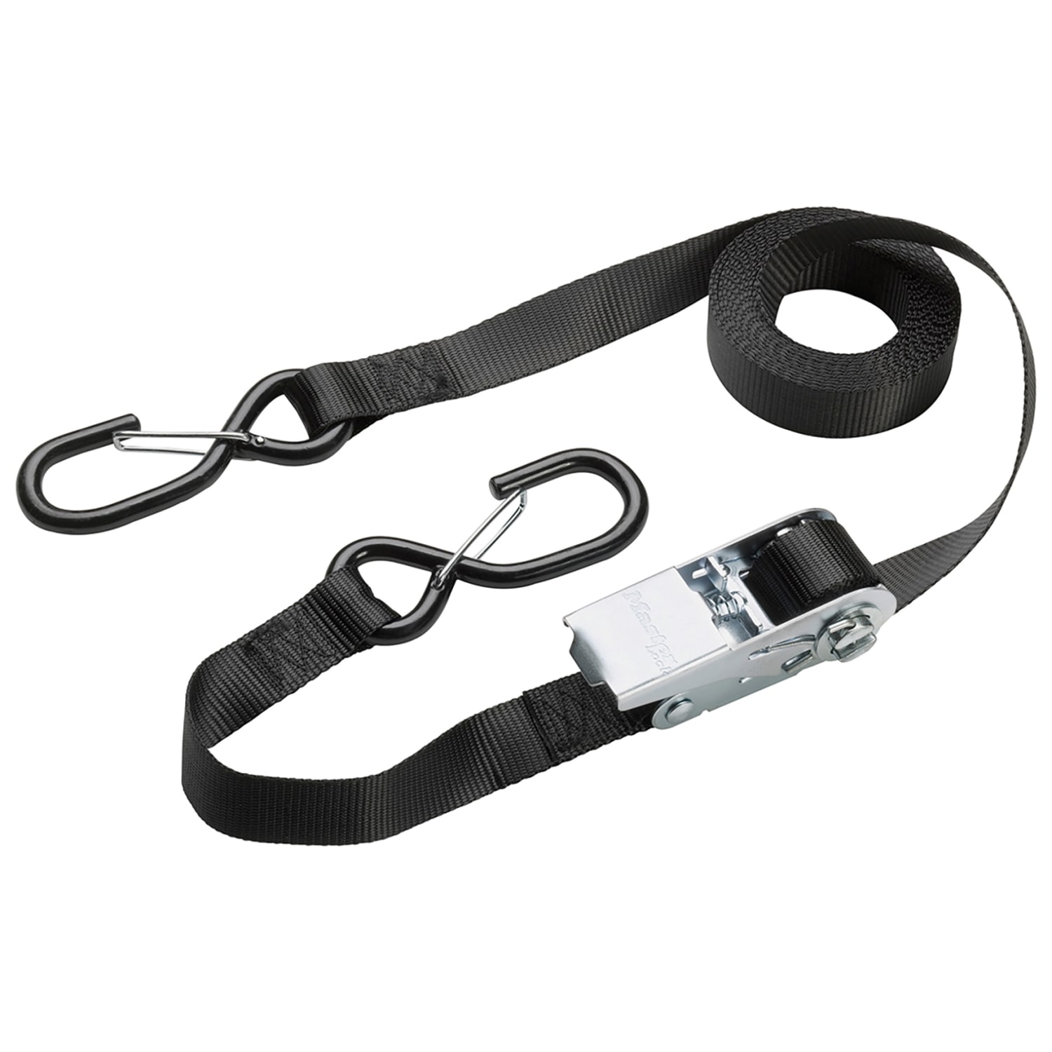 Master Lock Certified Black Ratchet Strap with S Hook 5m x 25mm