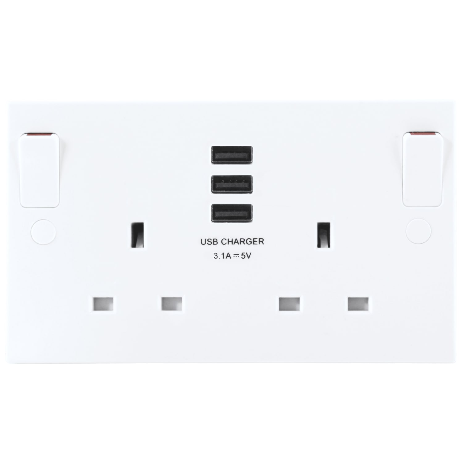 Wall Socket Double Switched With 2USB And Type C Fast, 41% OFF