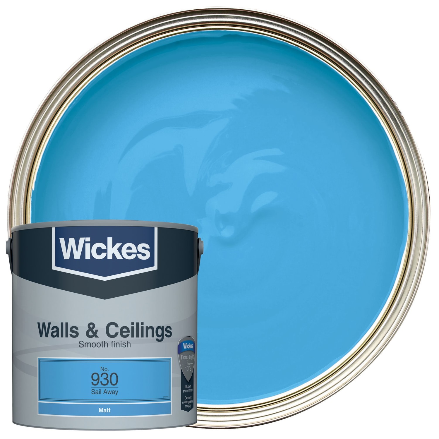 Wickes Vinyl Matt Emulsion Paint Sail Away No.930 2.5L